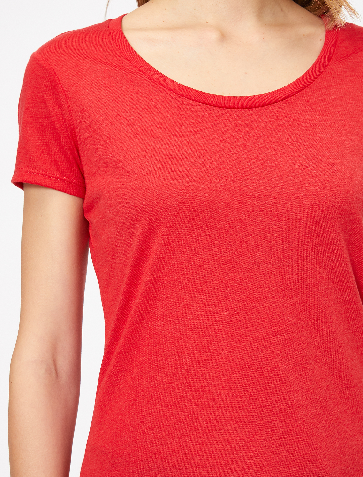 Oyuk Yaka Standart Kalıp Basic Tişört