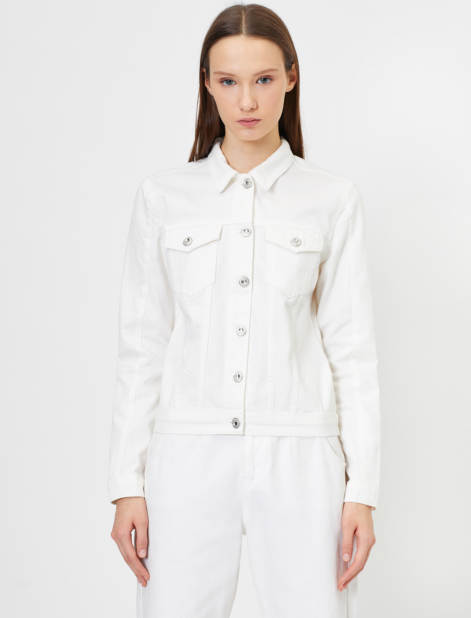   Cep Detaylı Jean Ceket