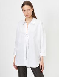 Fermuar Detaylı Uzun Kollu Gömlek