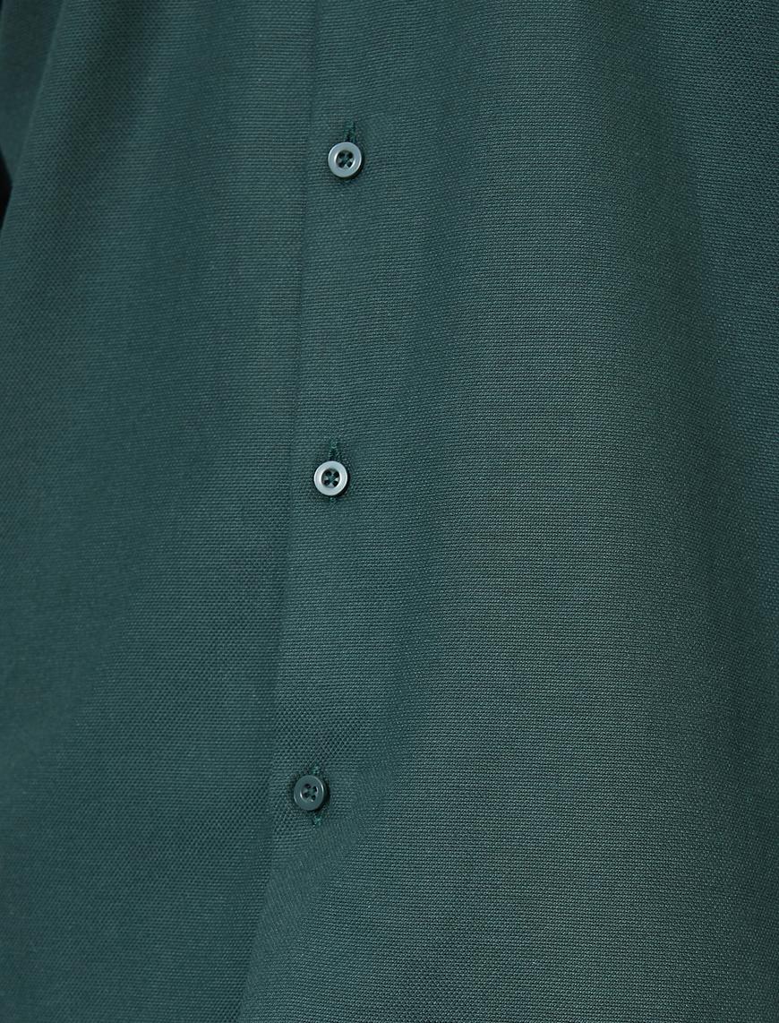   Düğmeli Yaka Uzun Kollu Slim Fit Smart Gömlek Non Iron