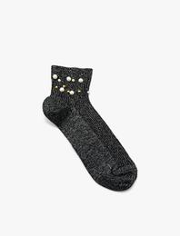 İnci Detaylı Soket Çorap