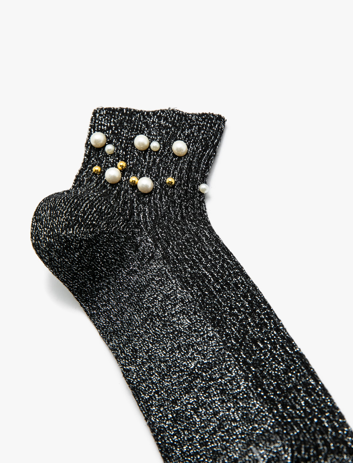 Kadın İnci Detaylı Soket Çorap