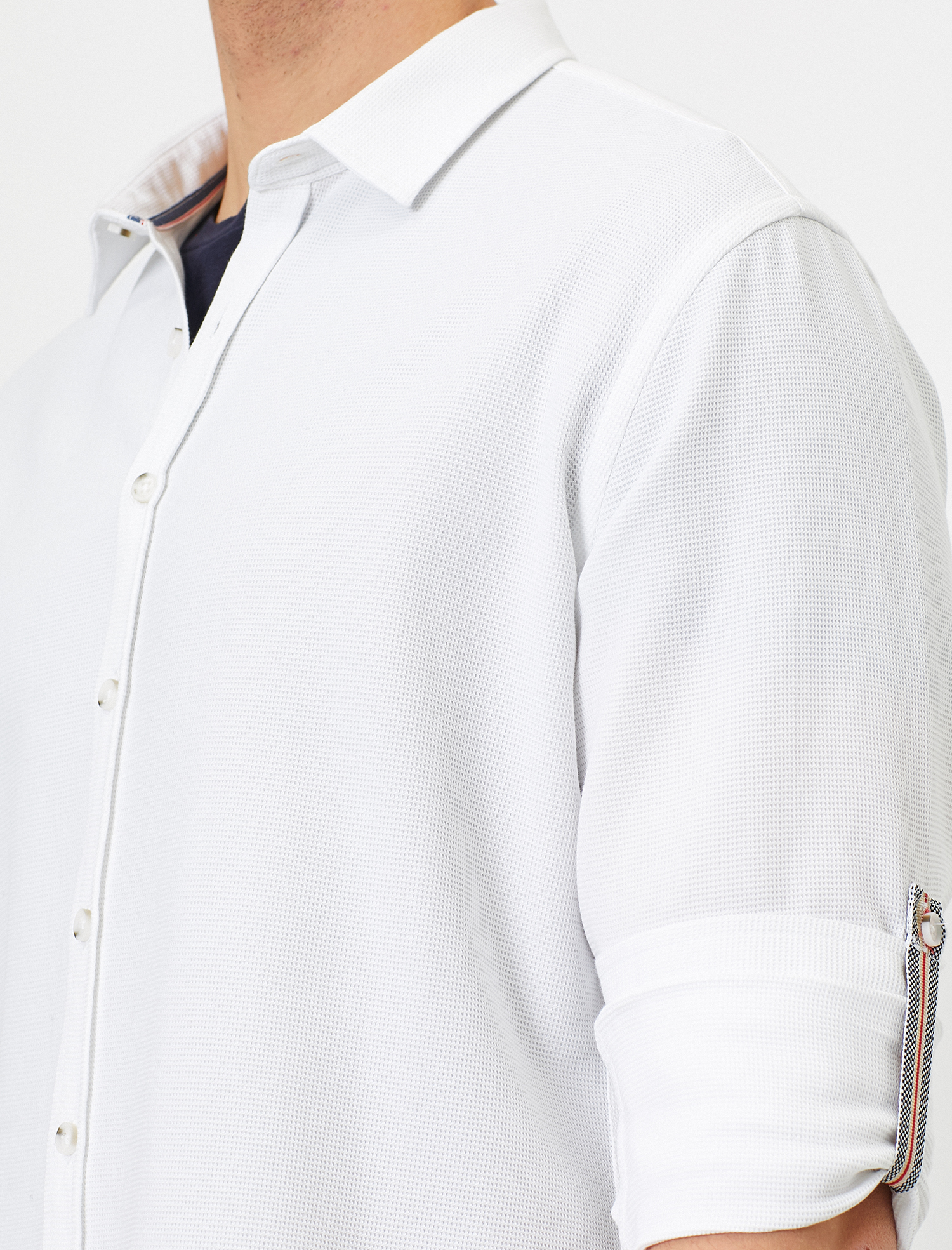   Apoletli Uzun Kollu Slim Fit Casual Gömlek