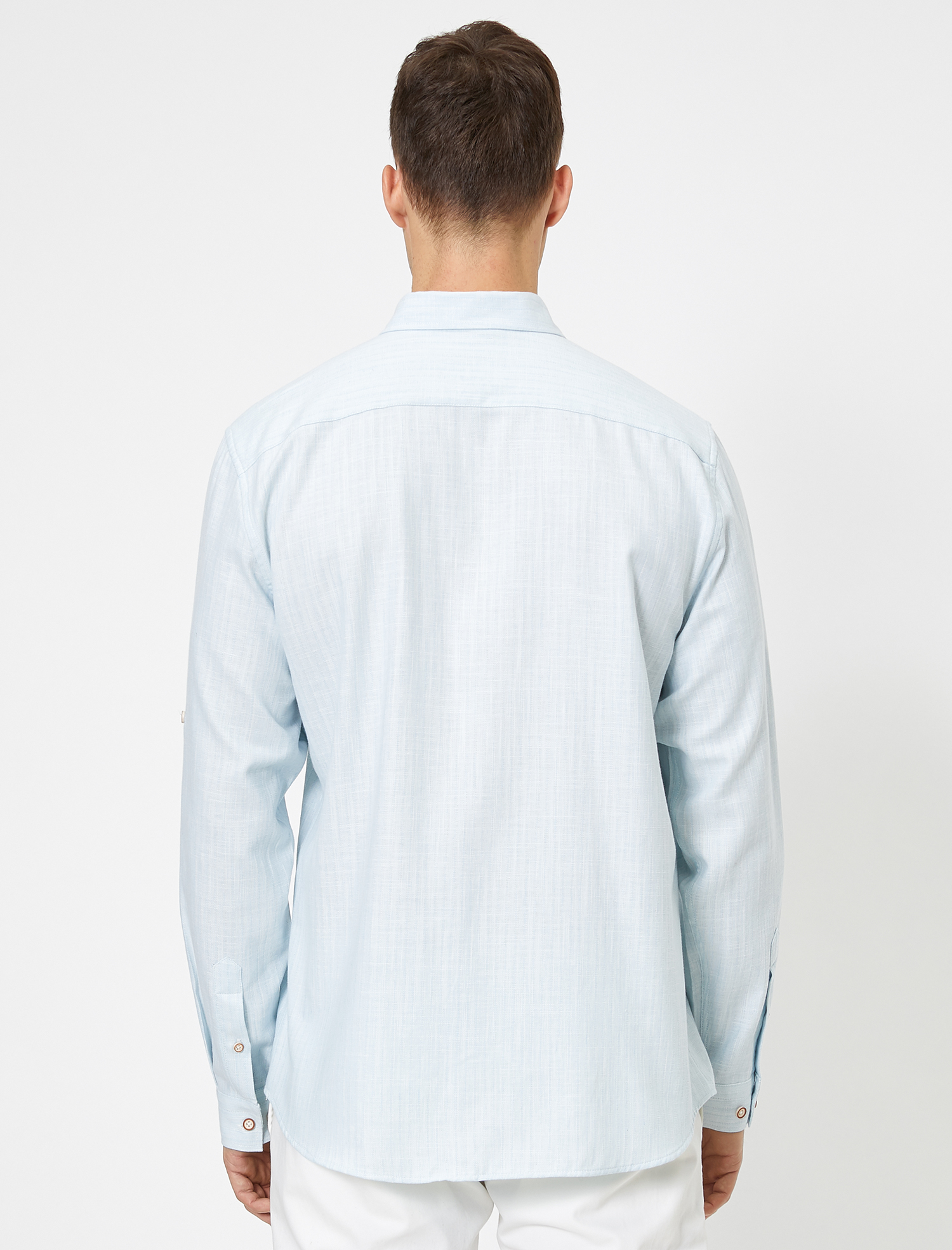   Apoletli Çizgili Desenli Pamuklu Regular Fit Casual Gömlek