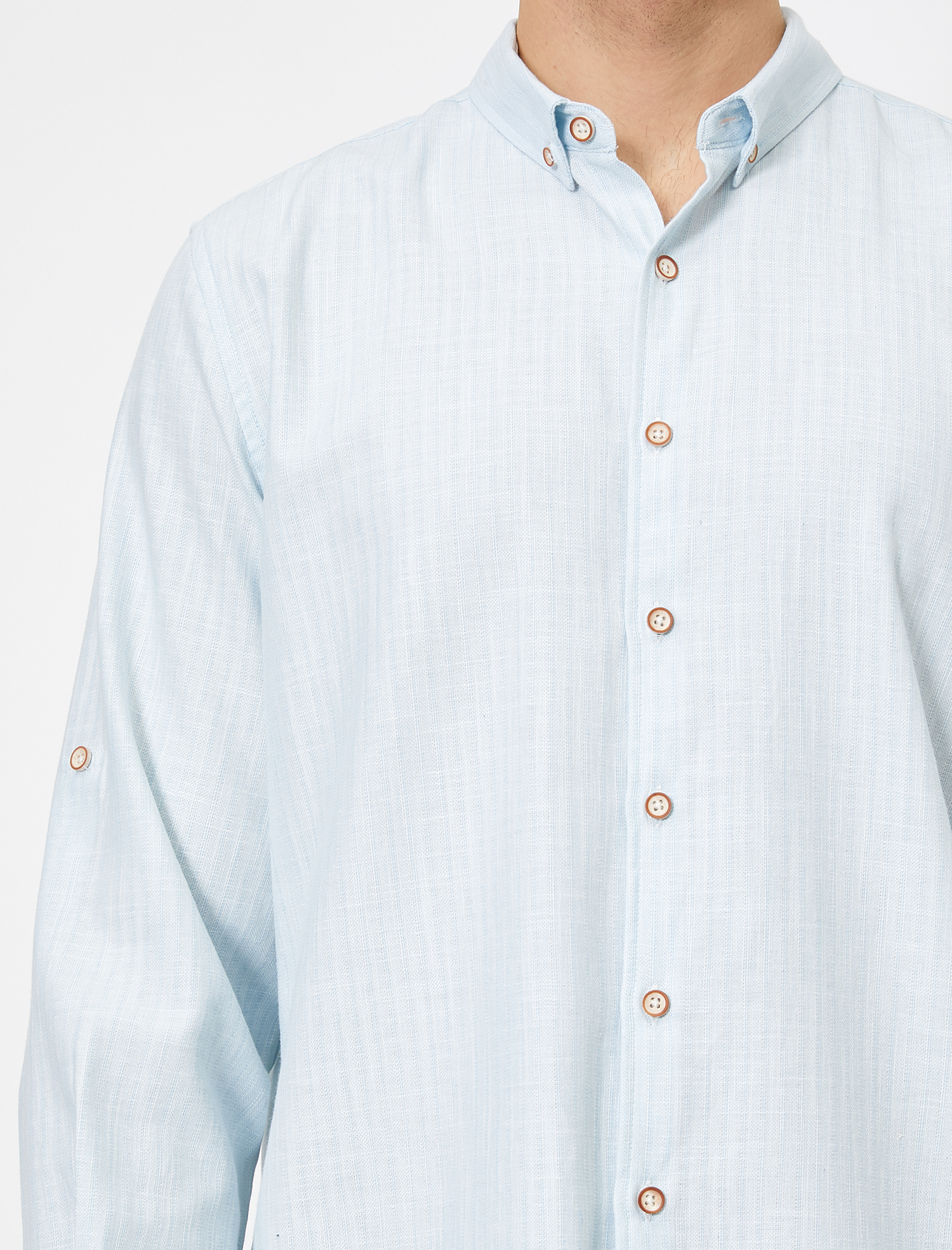   Apoletli Çizgili Desenli Pamuklu Regular Fit Casual Gömlek