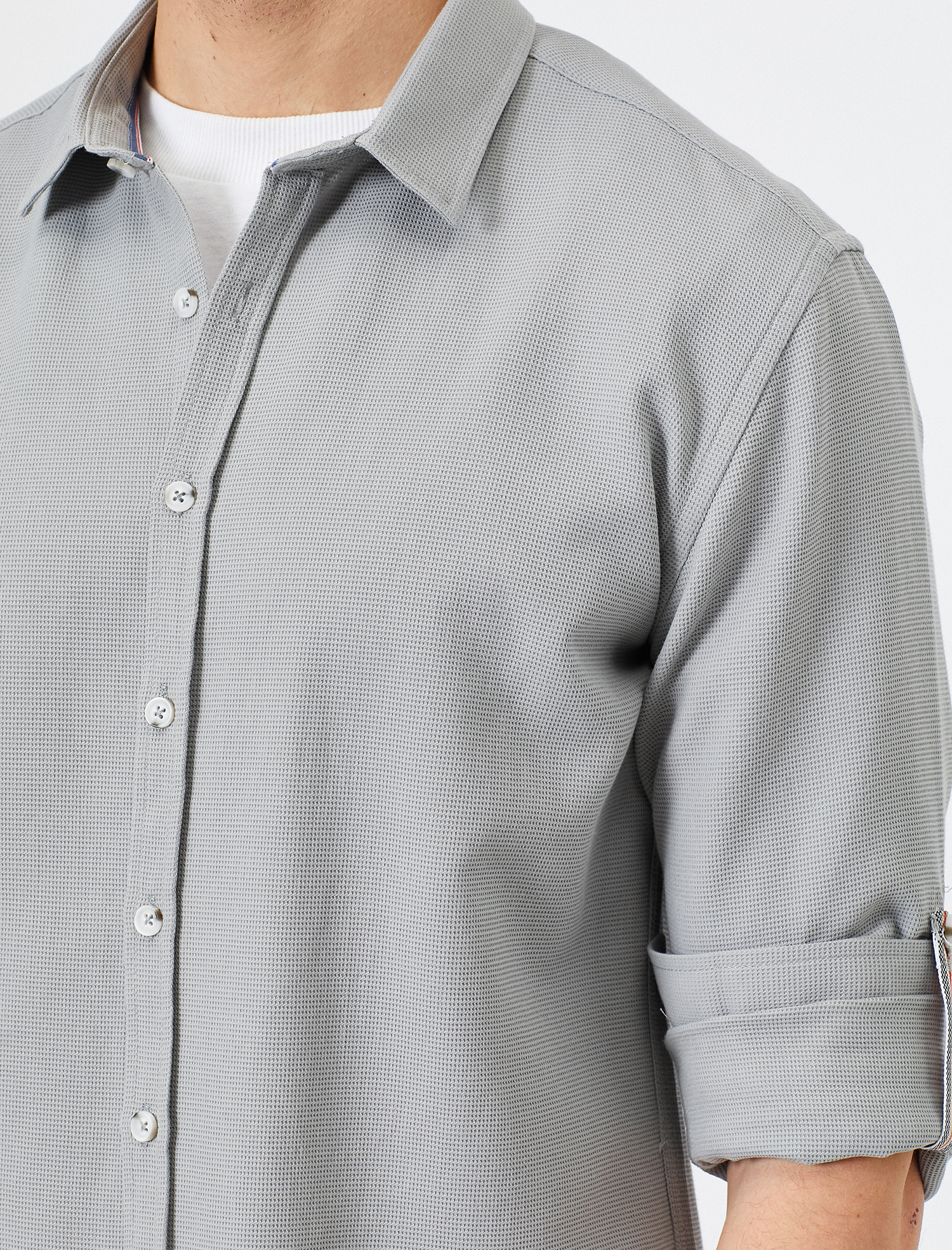   Apoletli Uzun Kollu Slim Fit Casual Gömlek