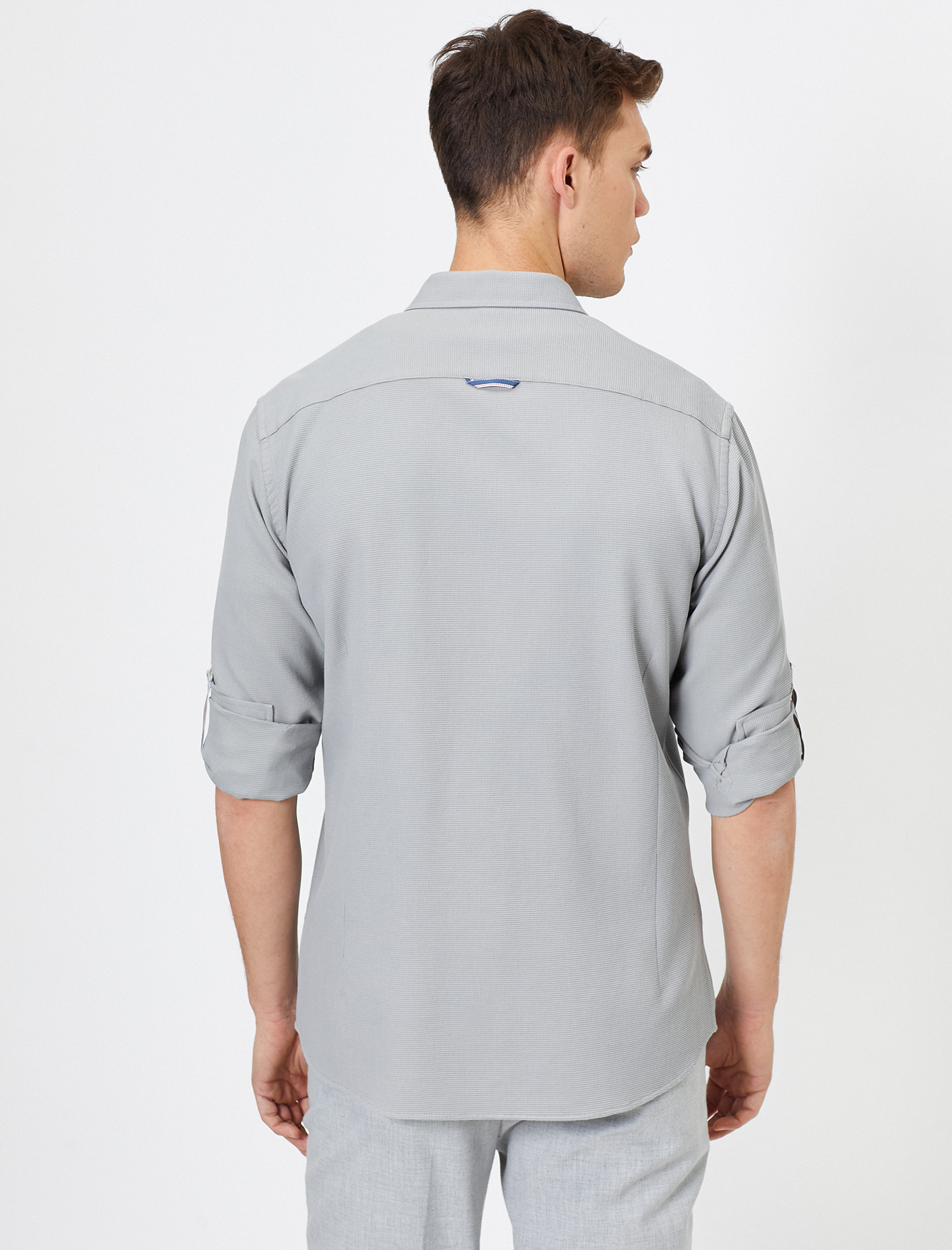   Apoletli Uzun Kollu Slim Fit Casual Gömlek