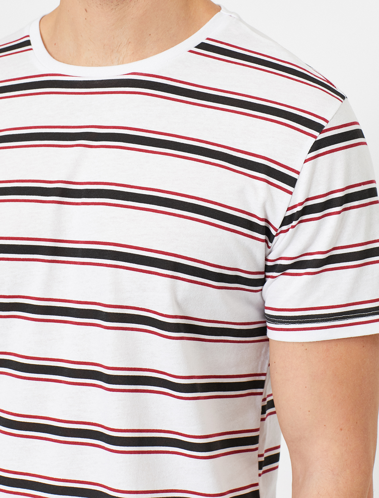   Çizgili Tişört Kısa Kollu