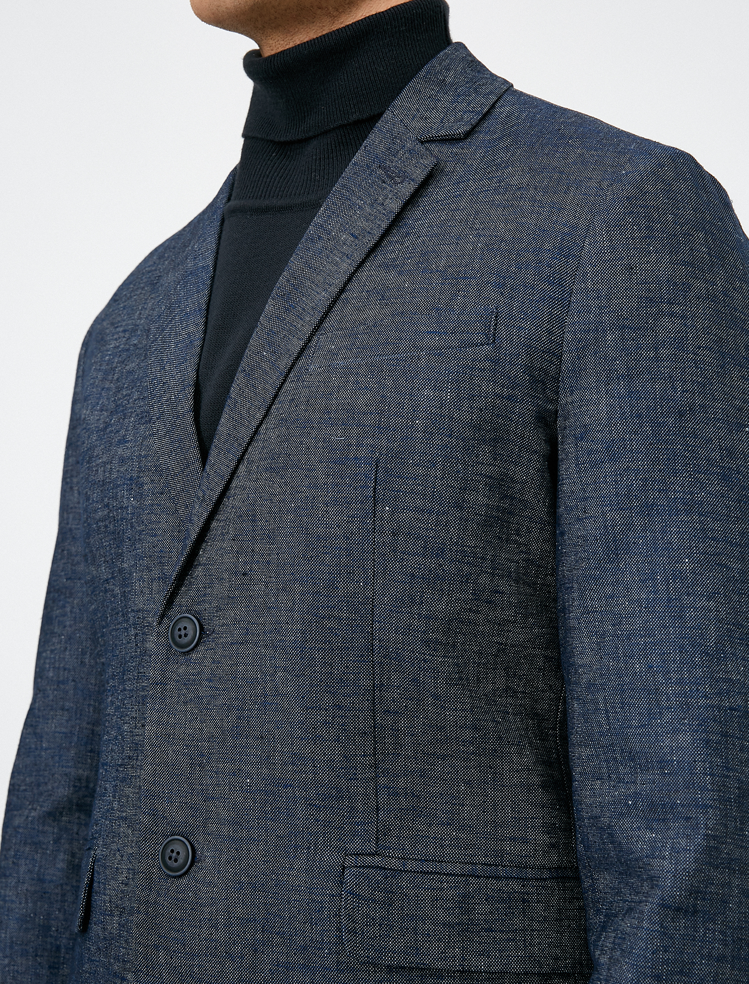 Cep Detaylı Düğmeli Blazer Ceket