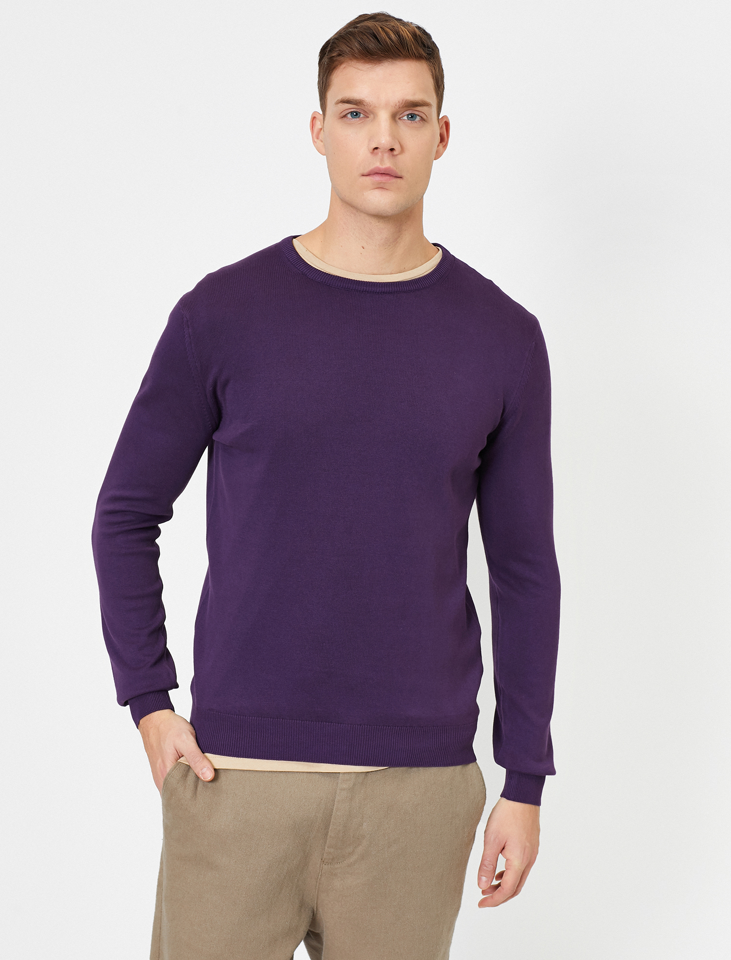   Bisiklet Yaka Triko Kazak