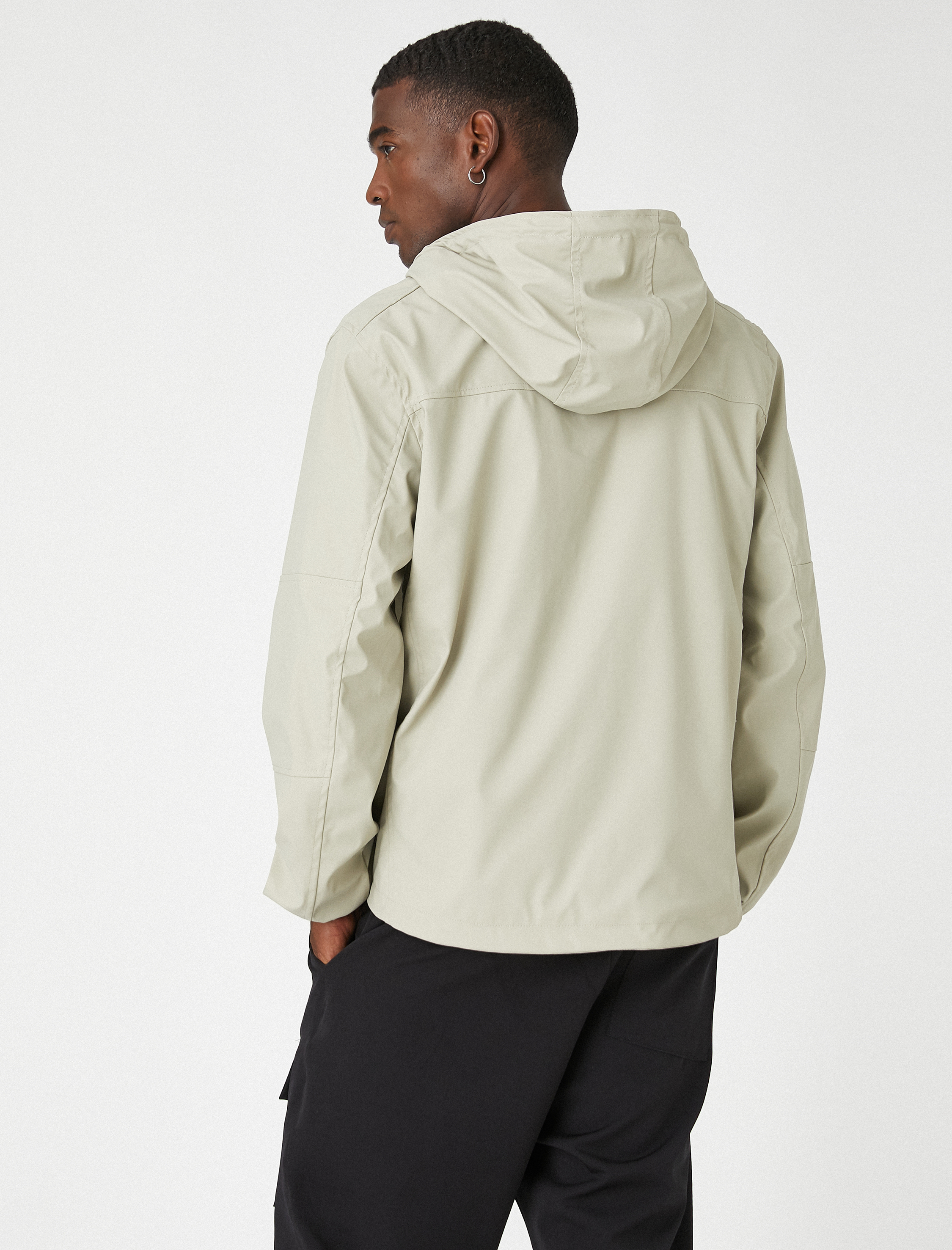 Deri Görünümlü Yağmurluk Kapşonlu Su Geçirmez