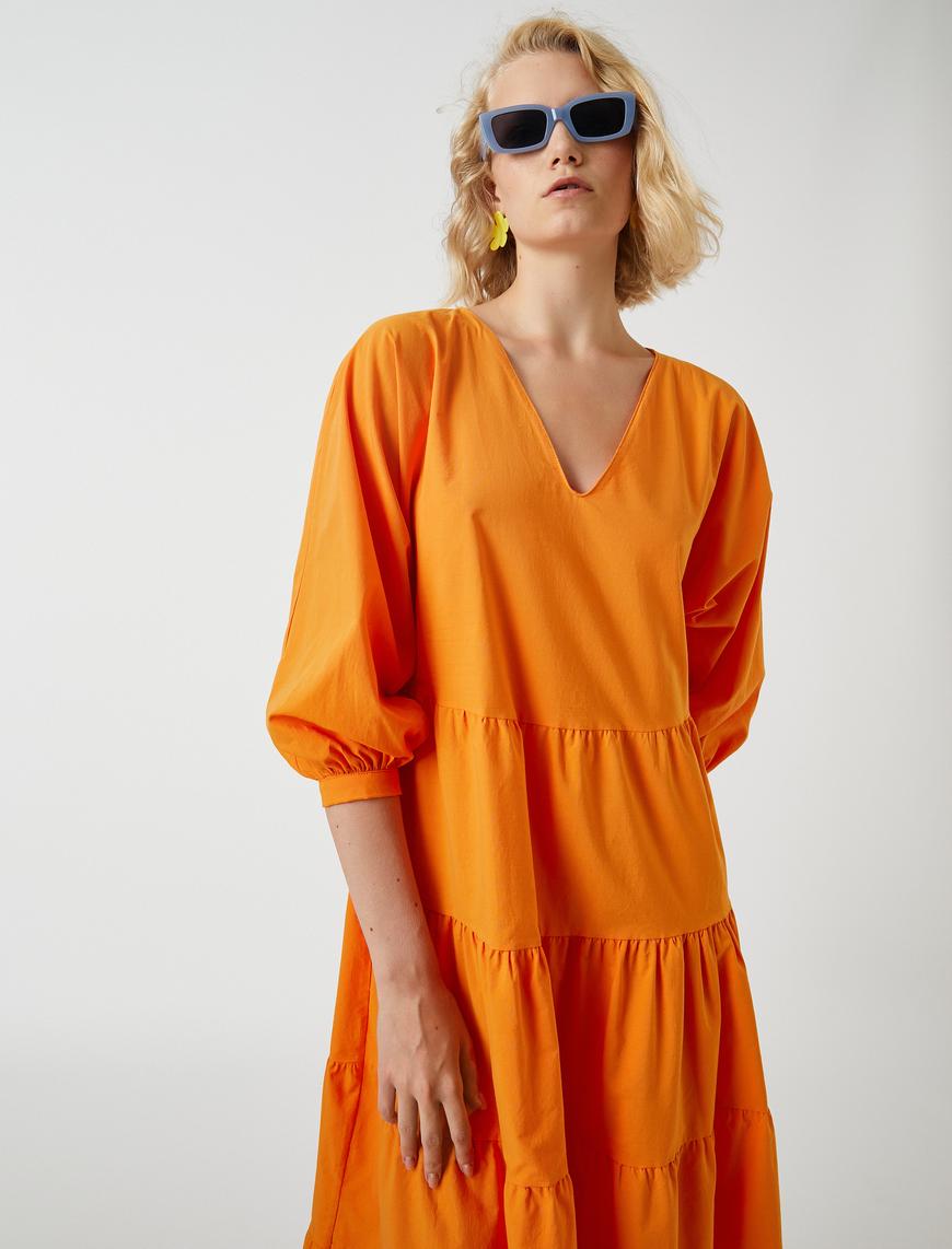   Oversize Midi Boy Elbise