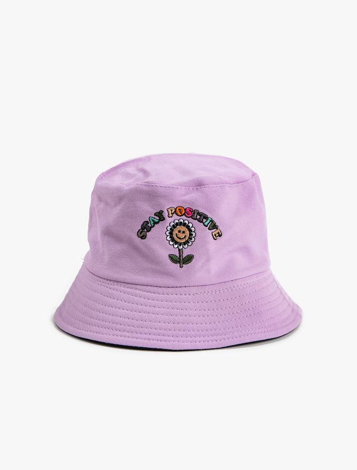 Kız Çocuk Bucket Şapka İşlemeli