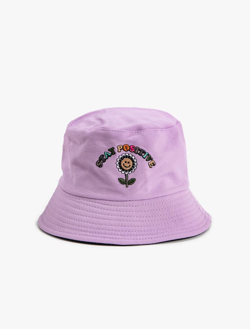 Kız Çocuk Bucket Şapka İşlemeli