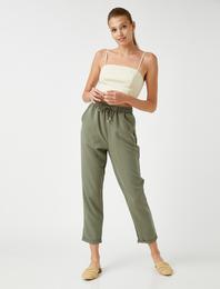 Beli Bağlamalı Havuç Pantolon Modal Karışımlı