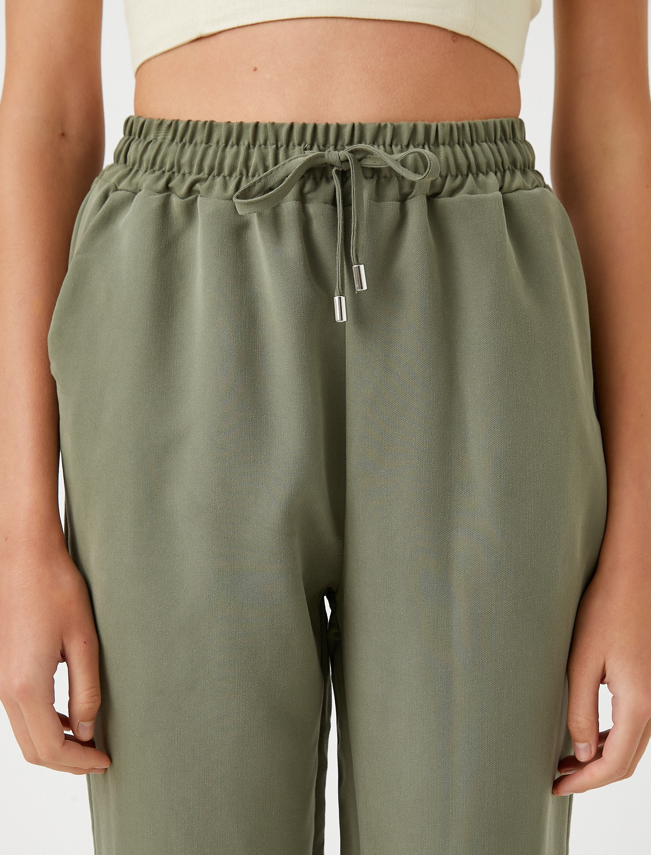   Beli Bağlamalı Havuç Pantolon Modal Karışımlı