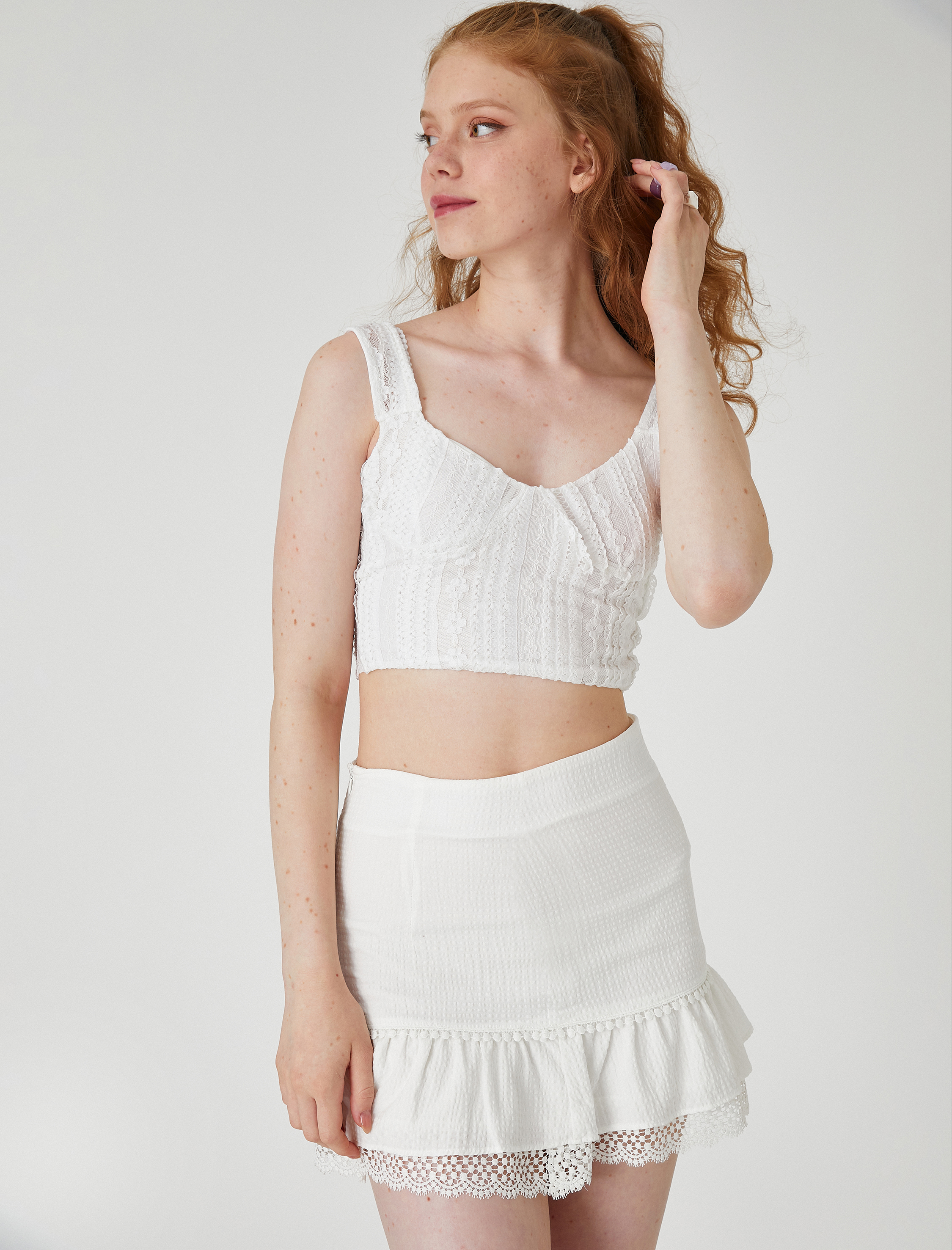 Koton Kadın Dantelli Crop Büstiyer -1