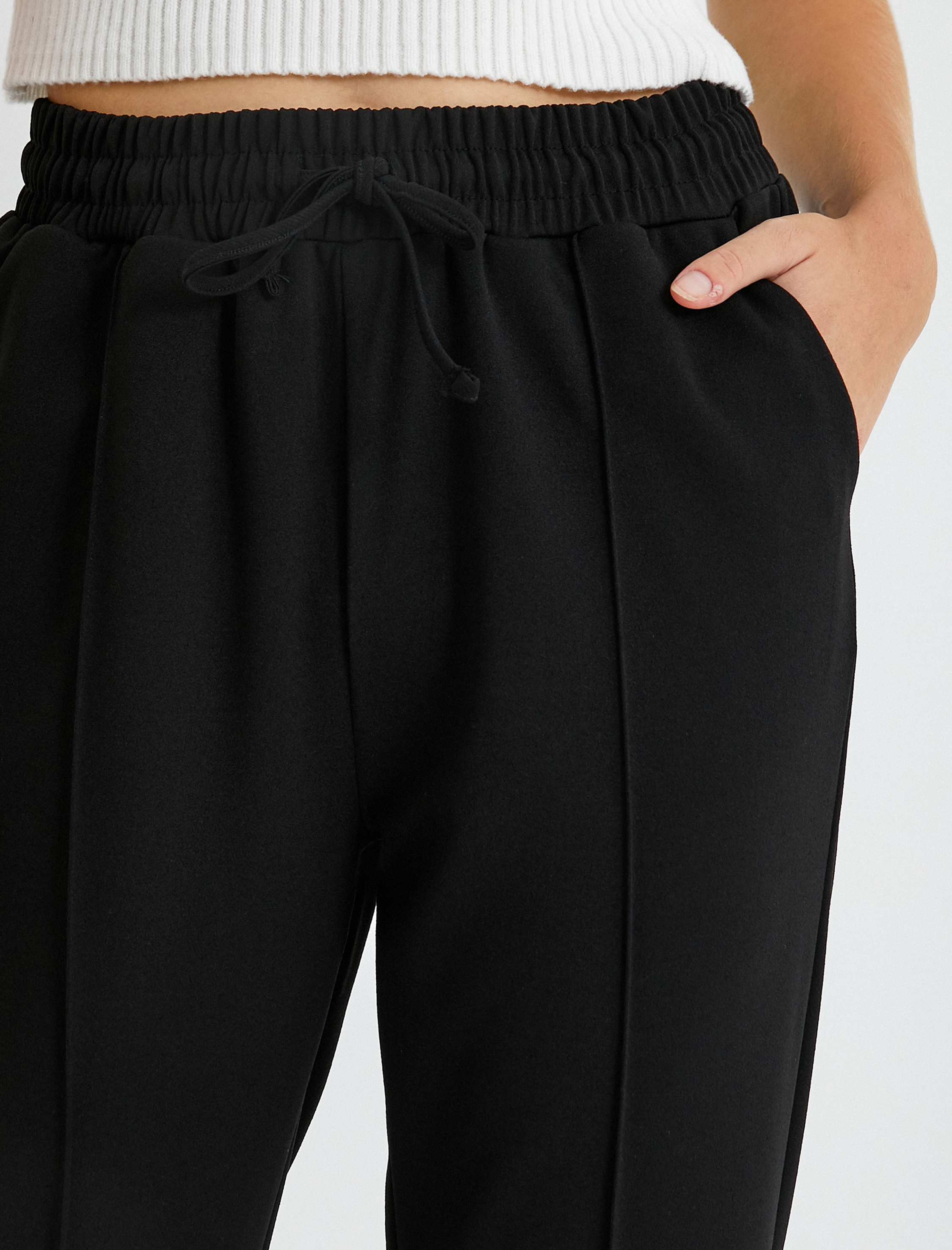   Crop Pantolon Nervürlü