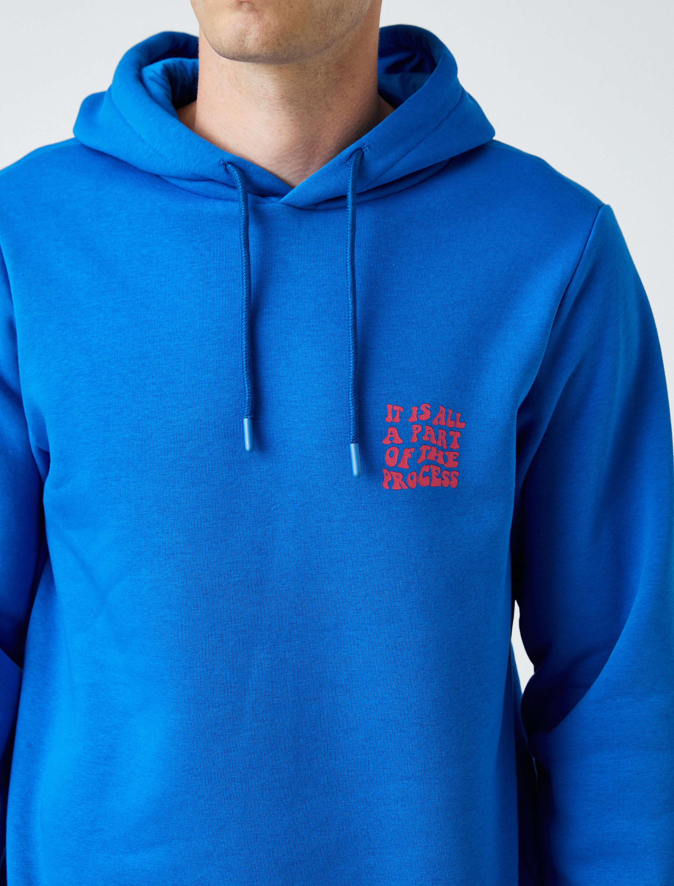   Yazılı Kapşonlu Sweatshirt Şardonlu