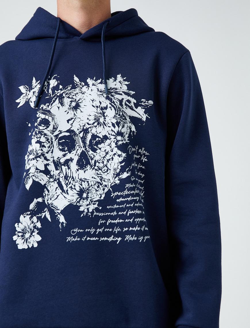   Baskılı Basic Sweatshirt Şardonlu