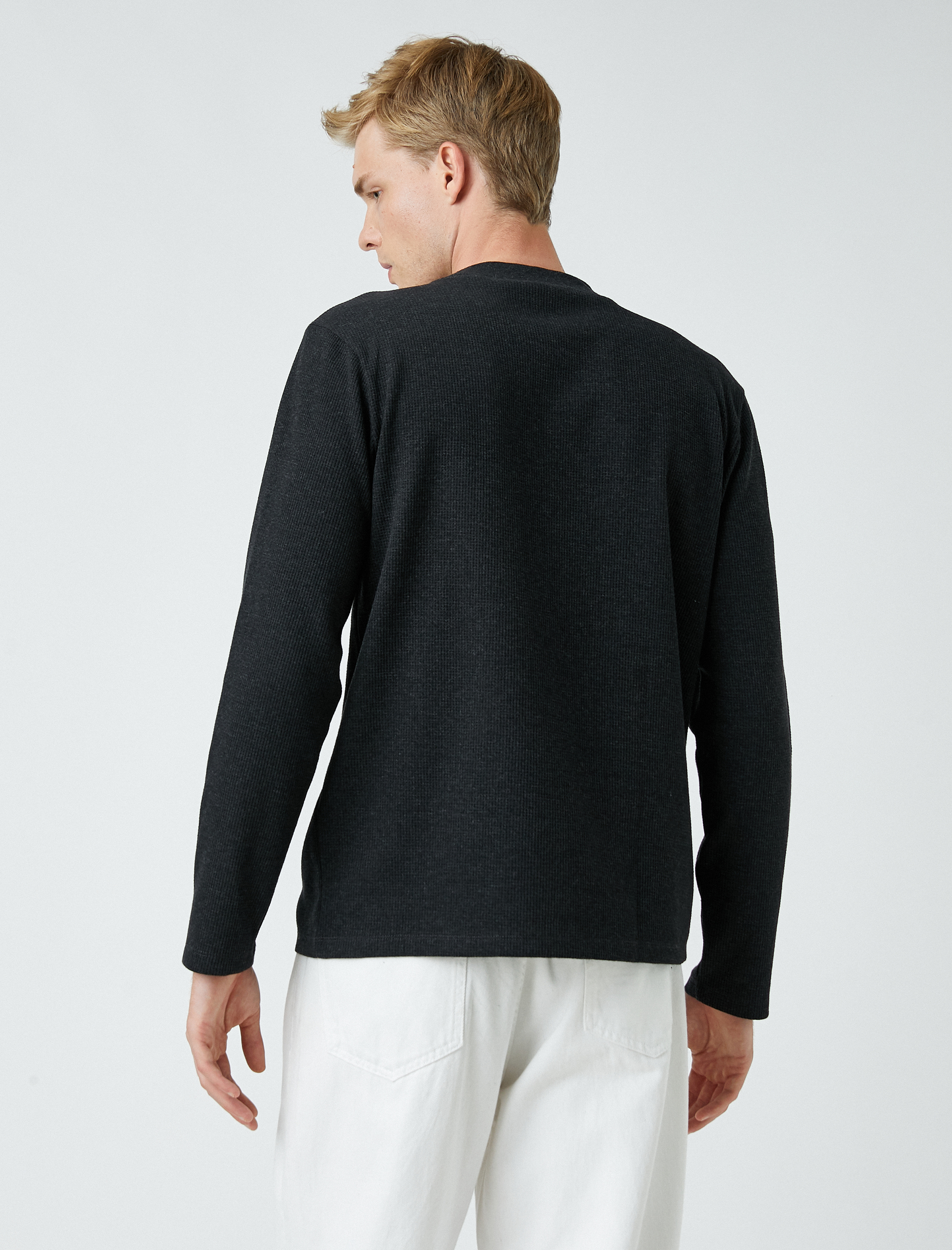   Uzun Kollu Tişört Bisiklet Yaka