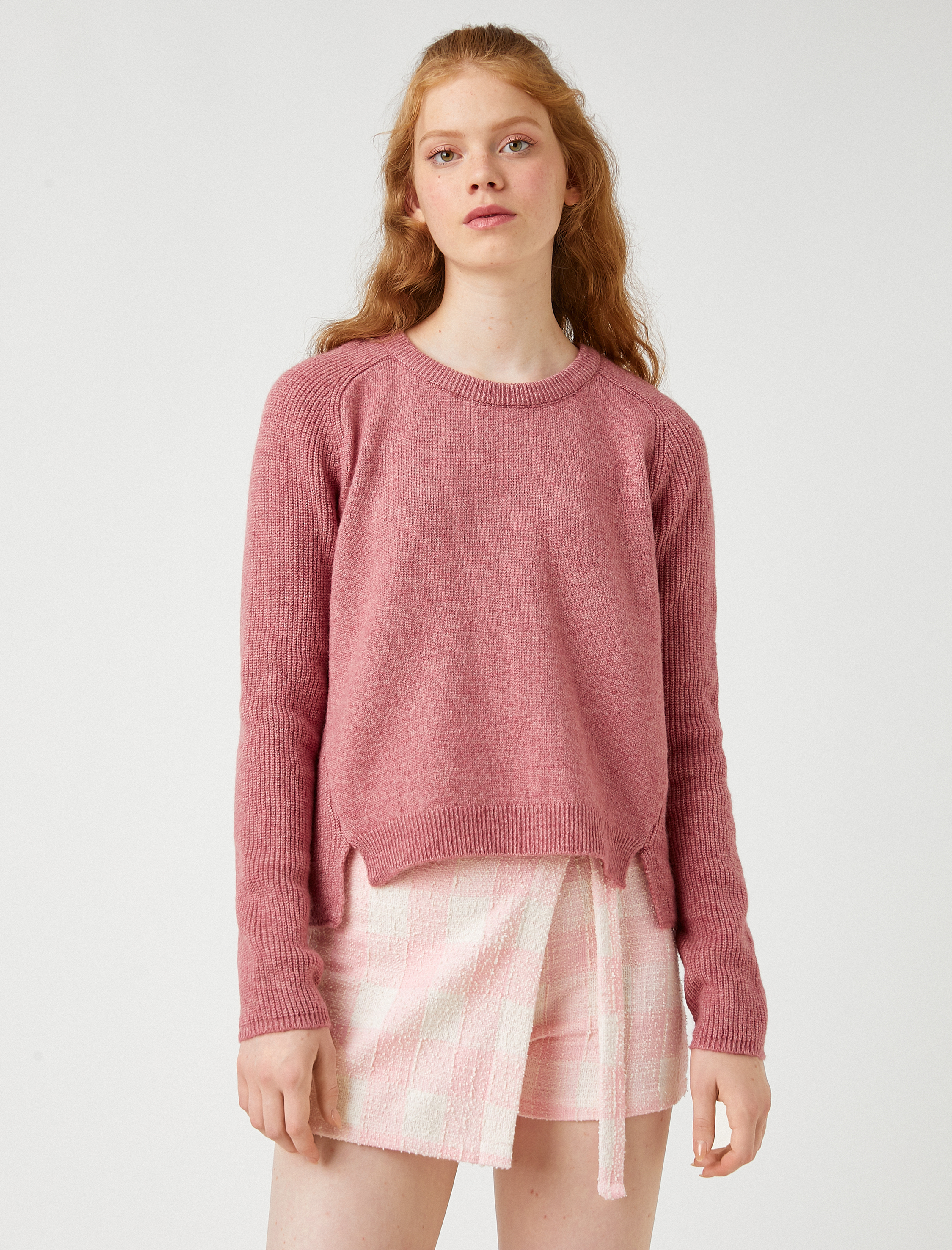   Bisiklet Yaka Triko Kazak Uzun Kollu