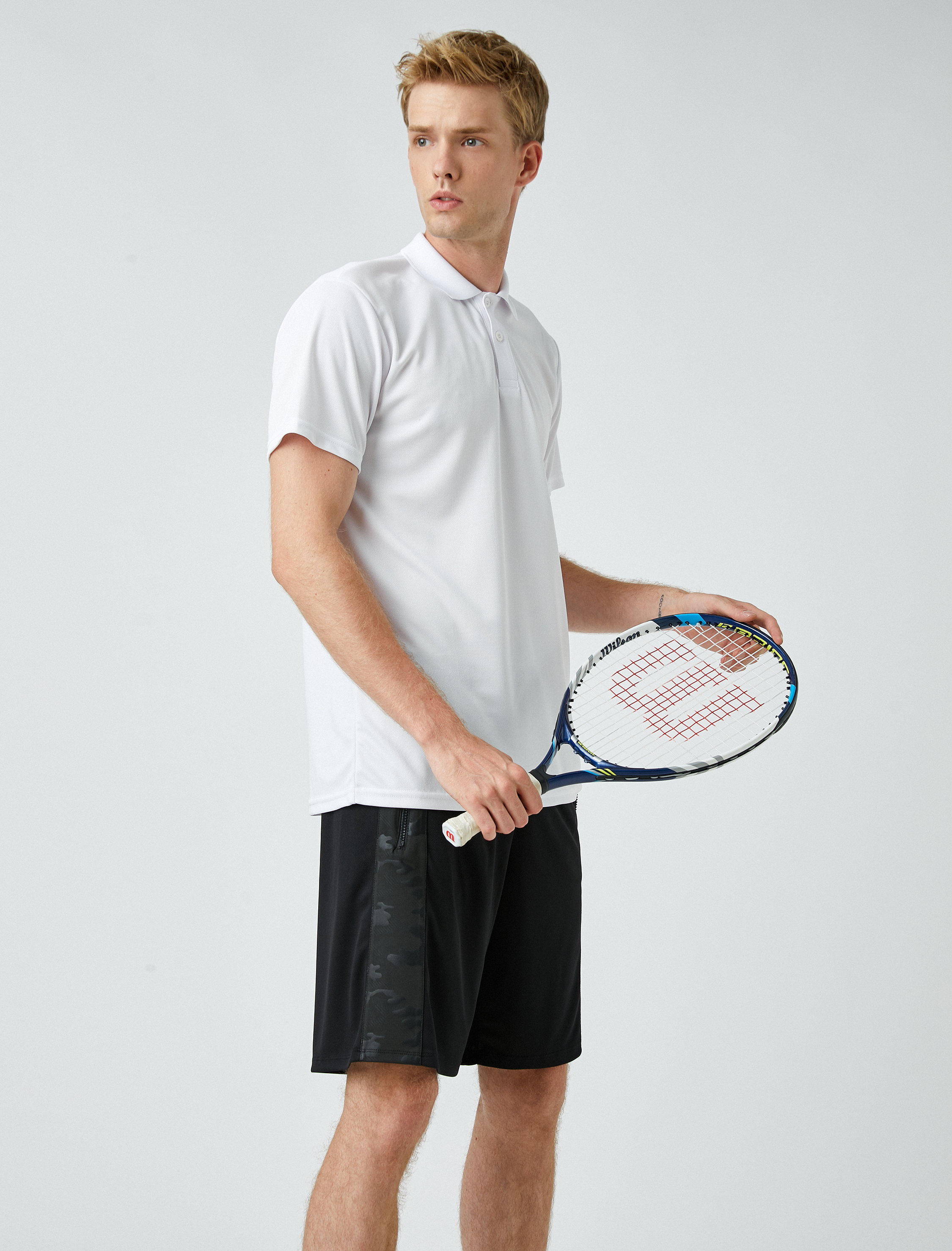   Basic Spor Tişört Polo Yaka Hızlı Kuruyan Kumaş