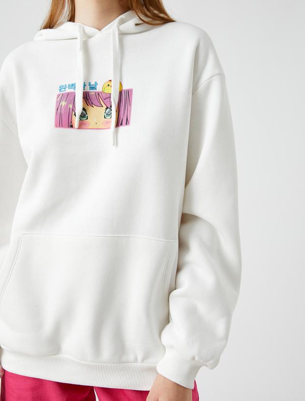   Anime Sweatshirt Oversize Kapüşonlu Cepli
