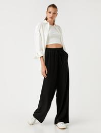 Bol Paça Pantolon Beli Bağlamalı