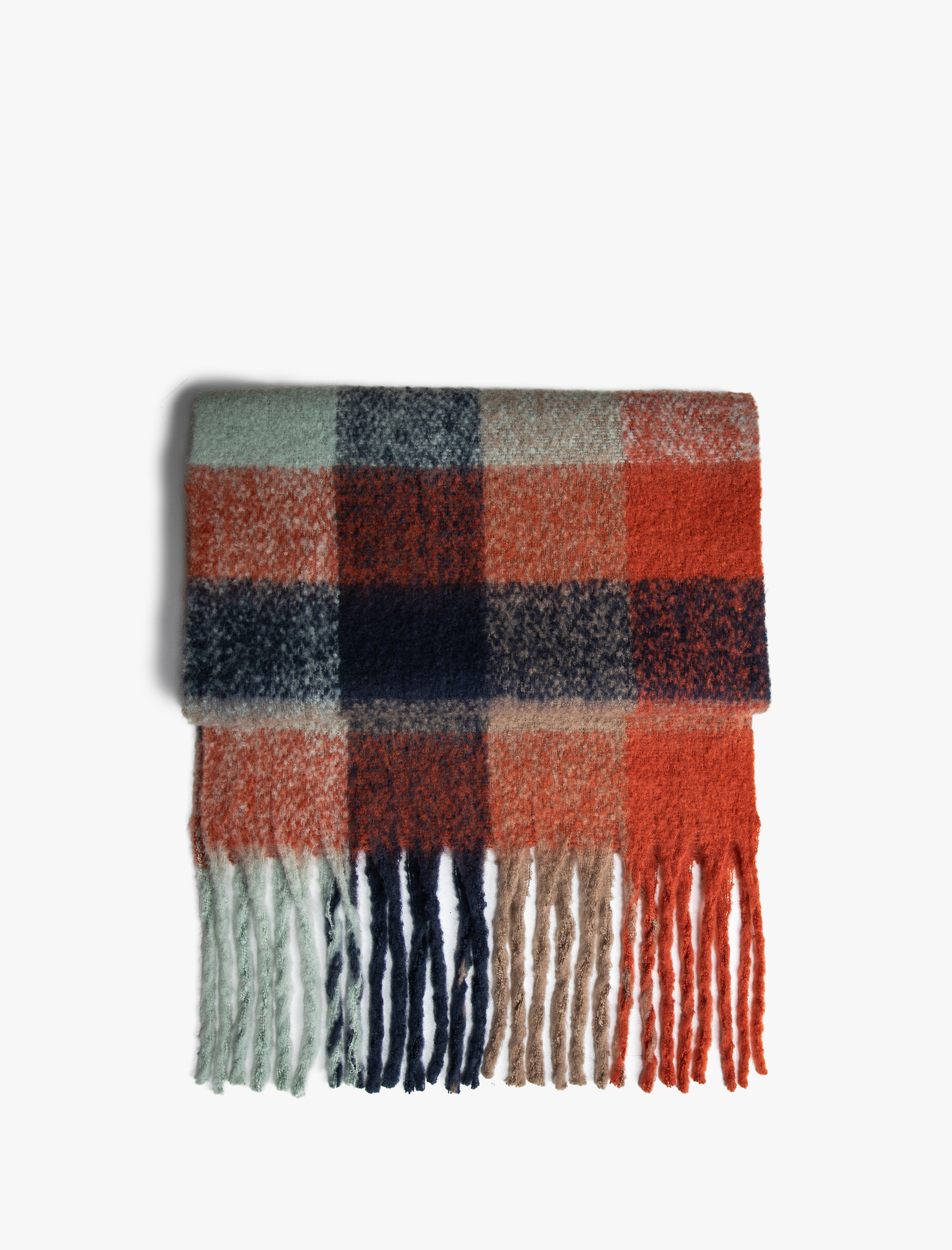 Kadın Çok Renkli Şal Püsküllü