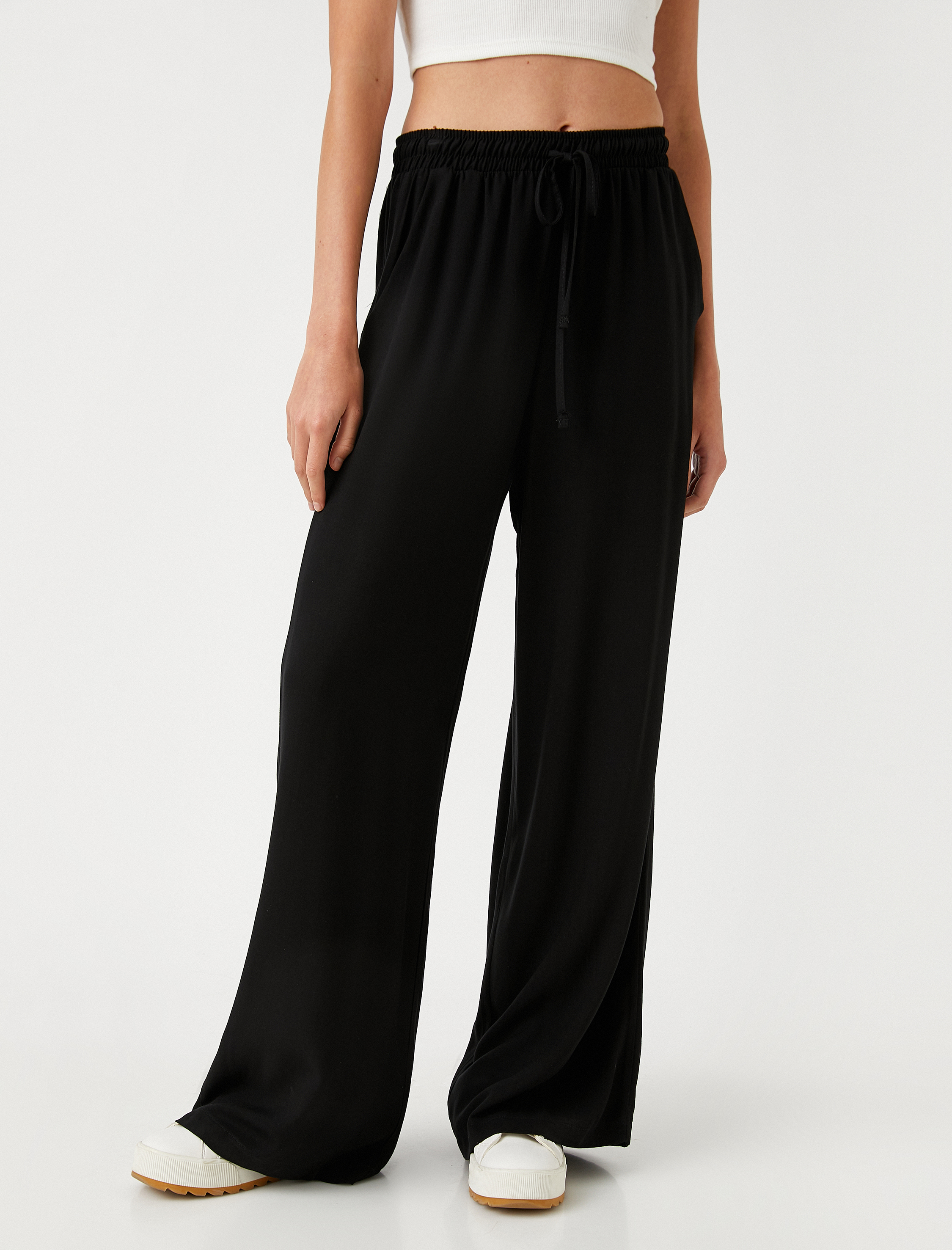   Bol Paça Pantolon Beli Bağlamalı