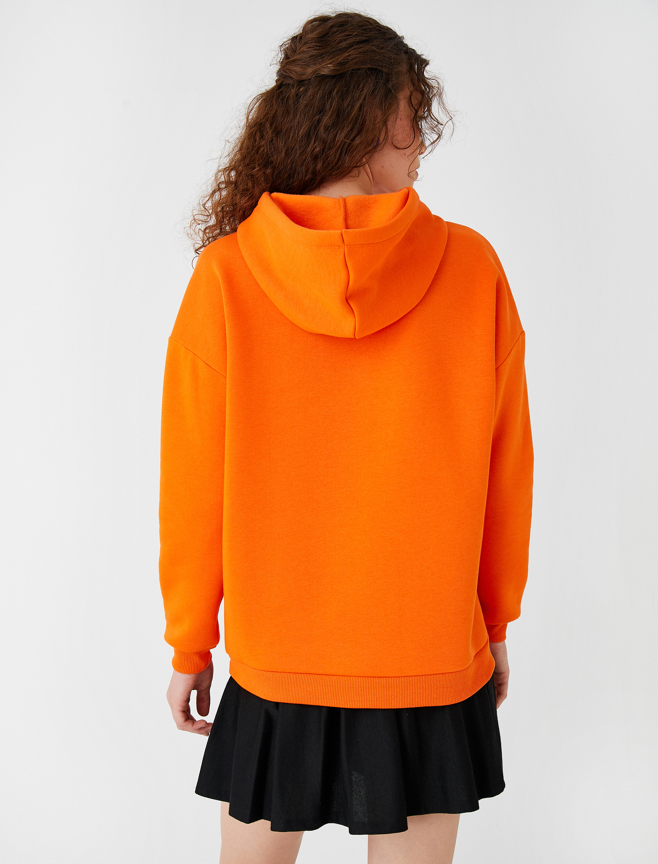   Baskılı Sweatshirt Kapüşonlu İçi Polarlı