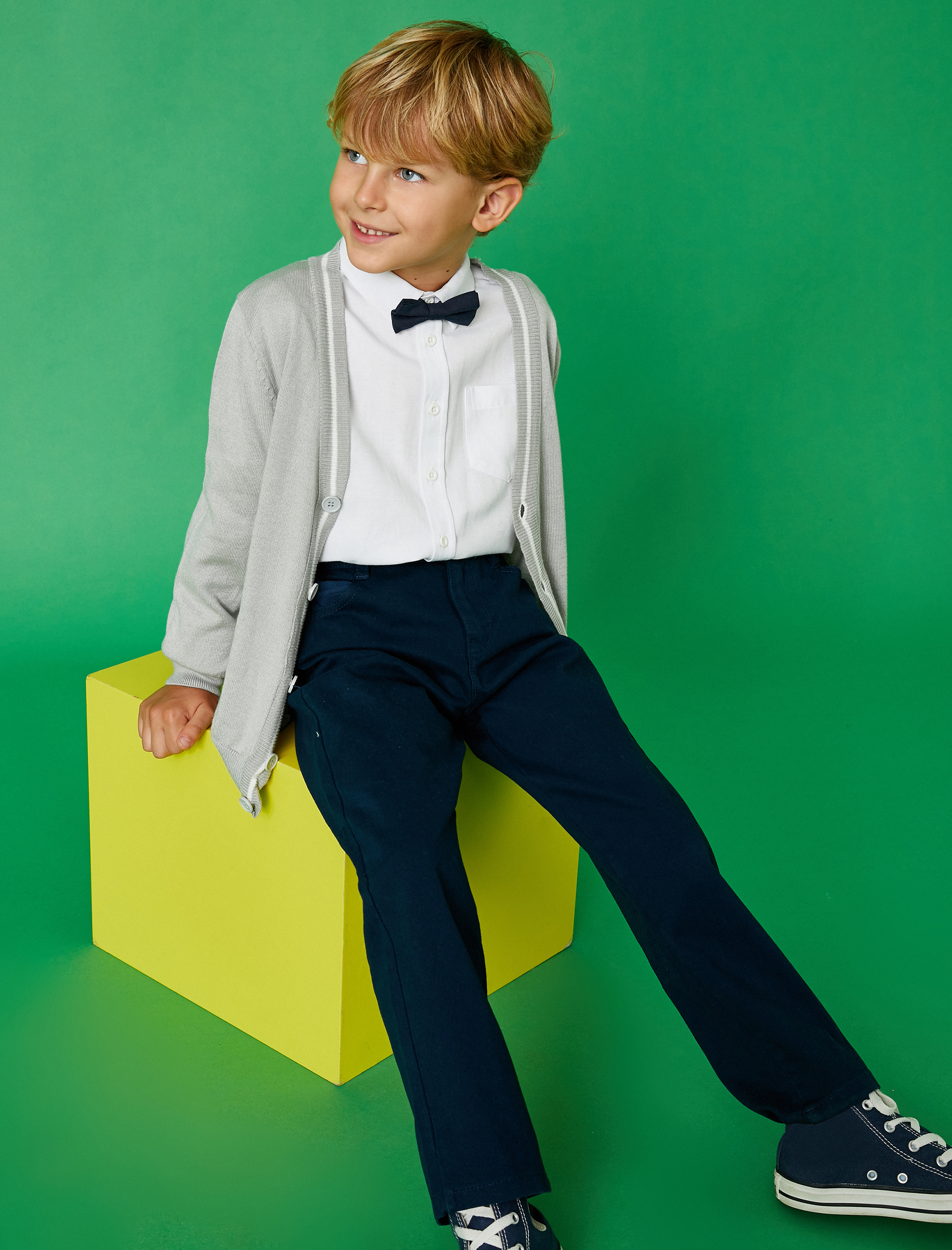  Erkek Çocuk Basic Gömlek Uzun Kollu Pamuklu