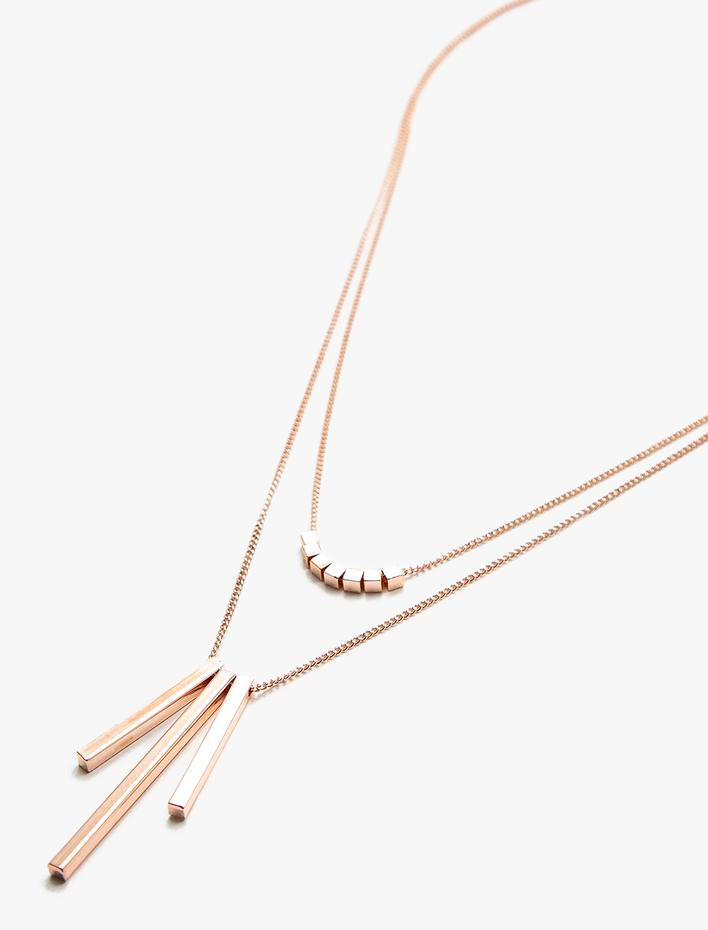 Kadın İki Sıralı Uçlu Kolye