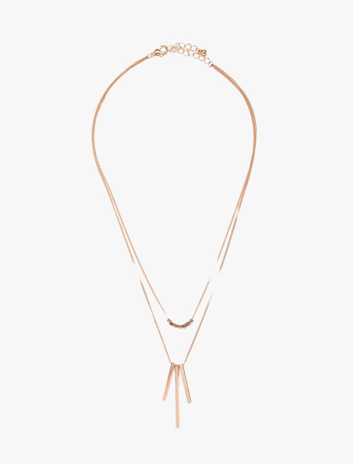 Kadın İki Sıralı Uçlu Kolye