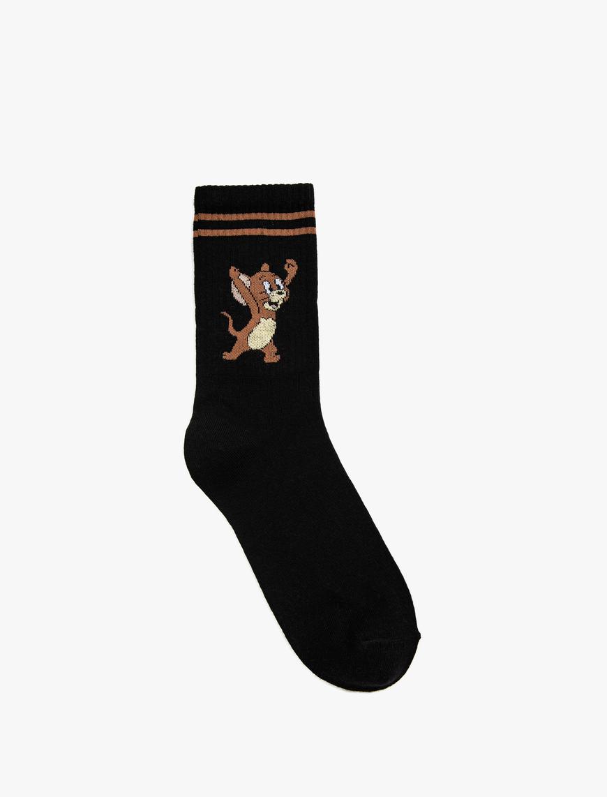  Erkek Tom ve Jerry Soket Çorap Lisanslı Baskılı