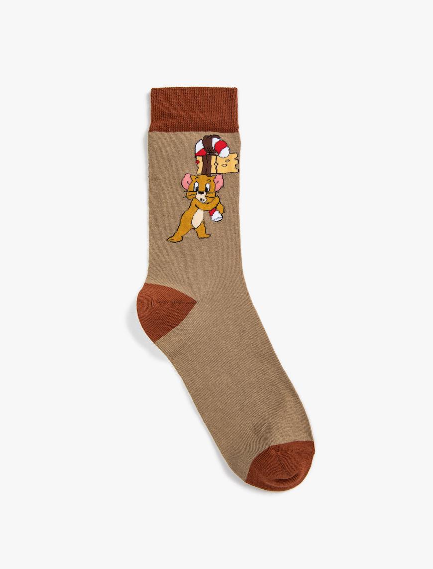  Erkek Tom ve Jerry Soket Çorap Lisanslı Baskılı