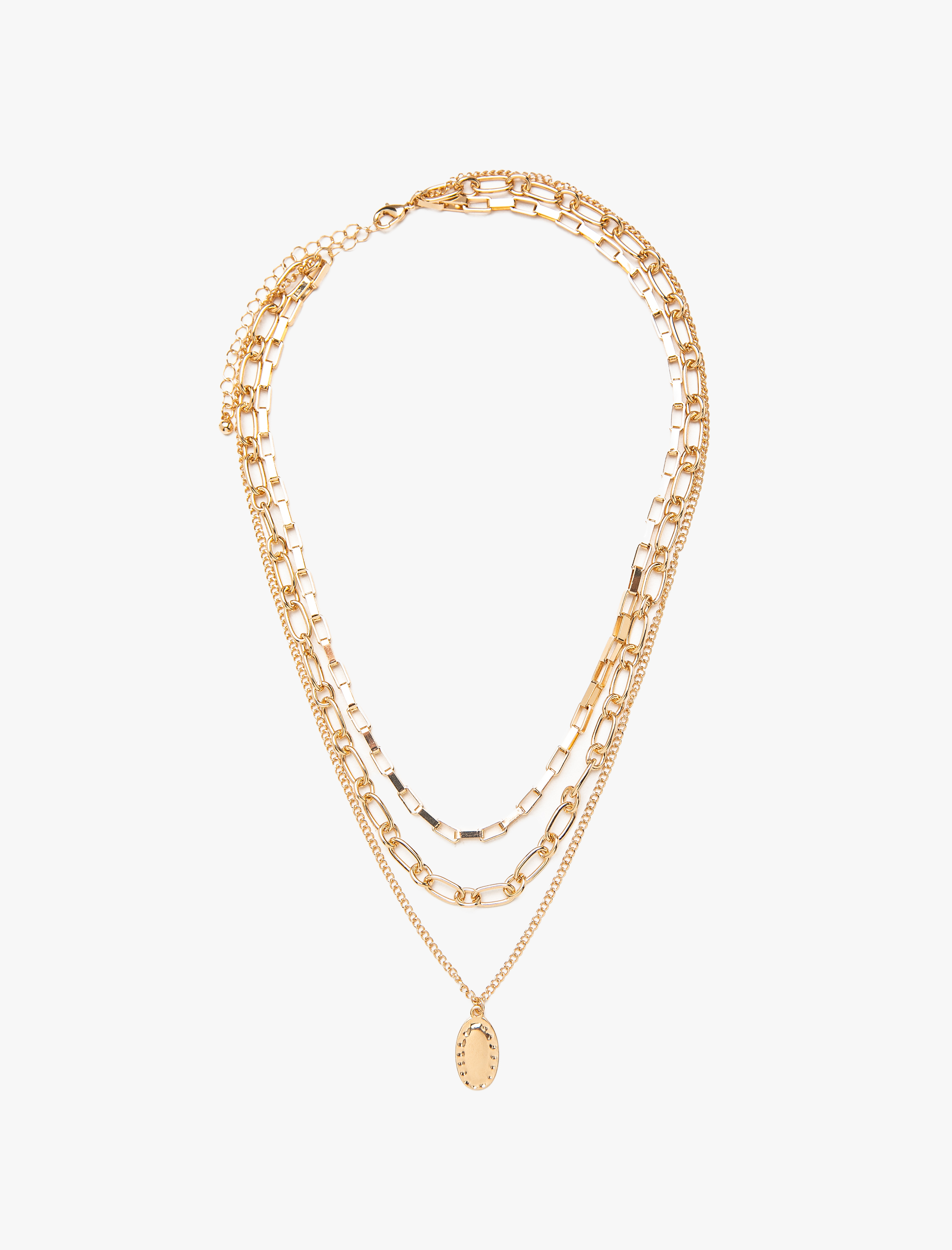  Kadın Üç Sıralı Zincir Çelik Kolye