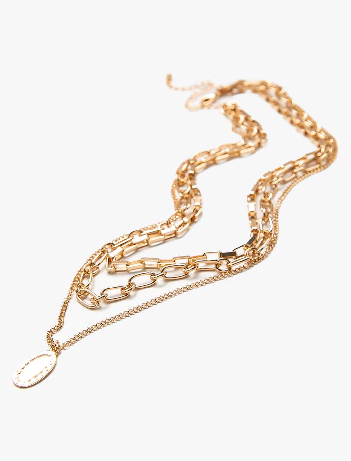 Kadın Üç Sıralı Zincir Çelik Kolye