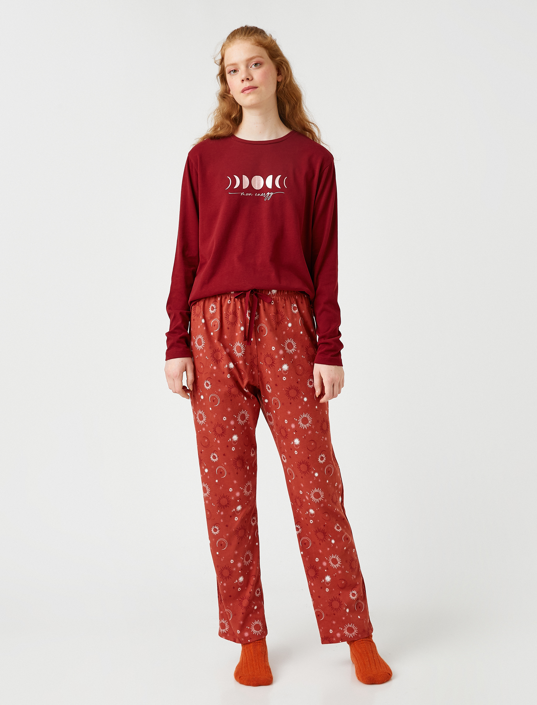   Pamuklu Kışlık Pijama Takımı Yumuşak Dokulu