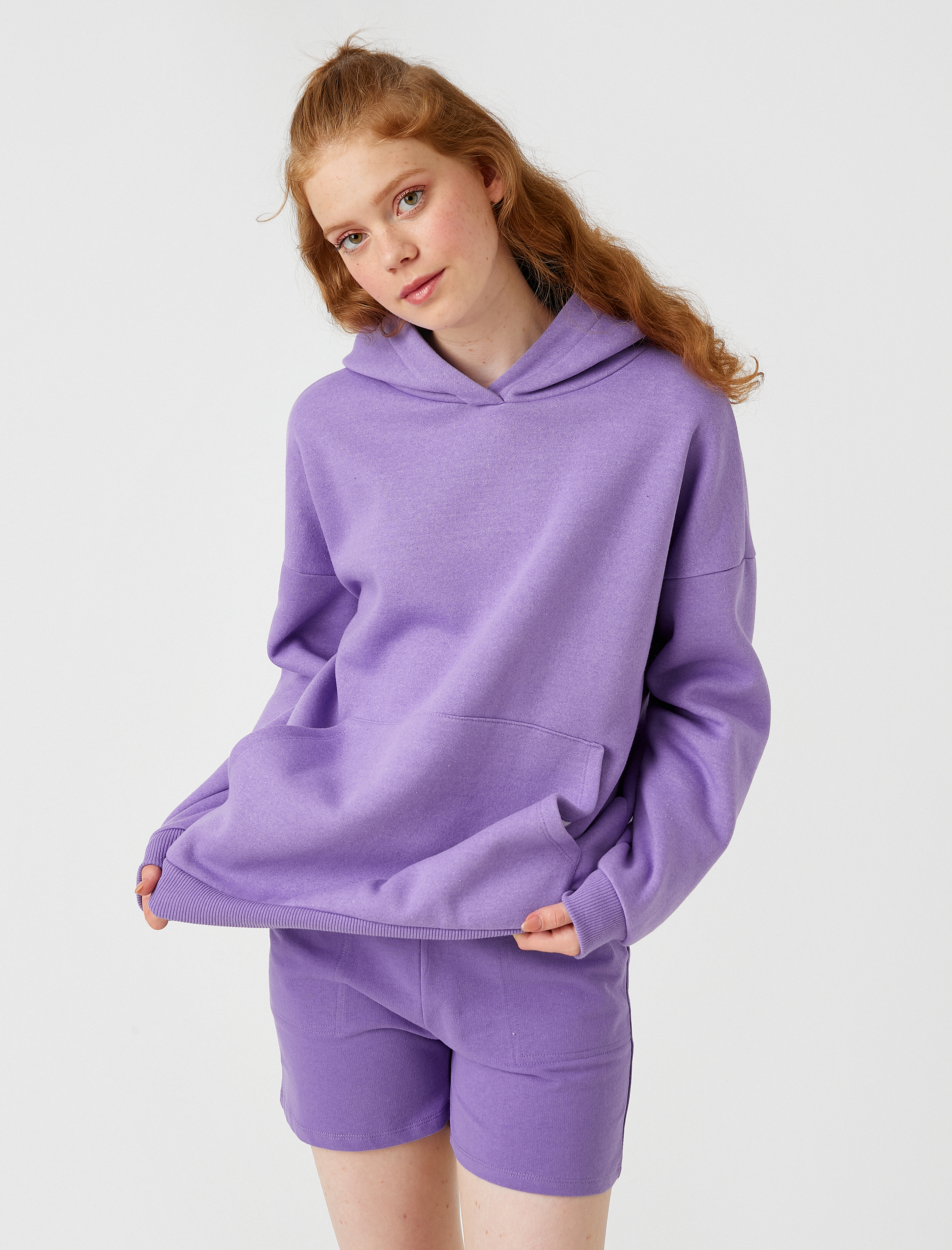   Spor Oversize Sweatshirt Şardonlu Sıcak Tutan 3 İplik