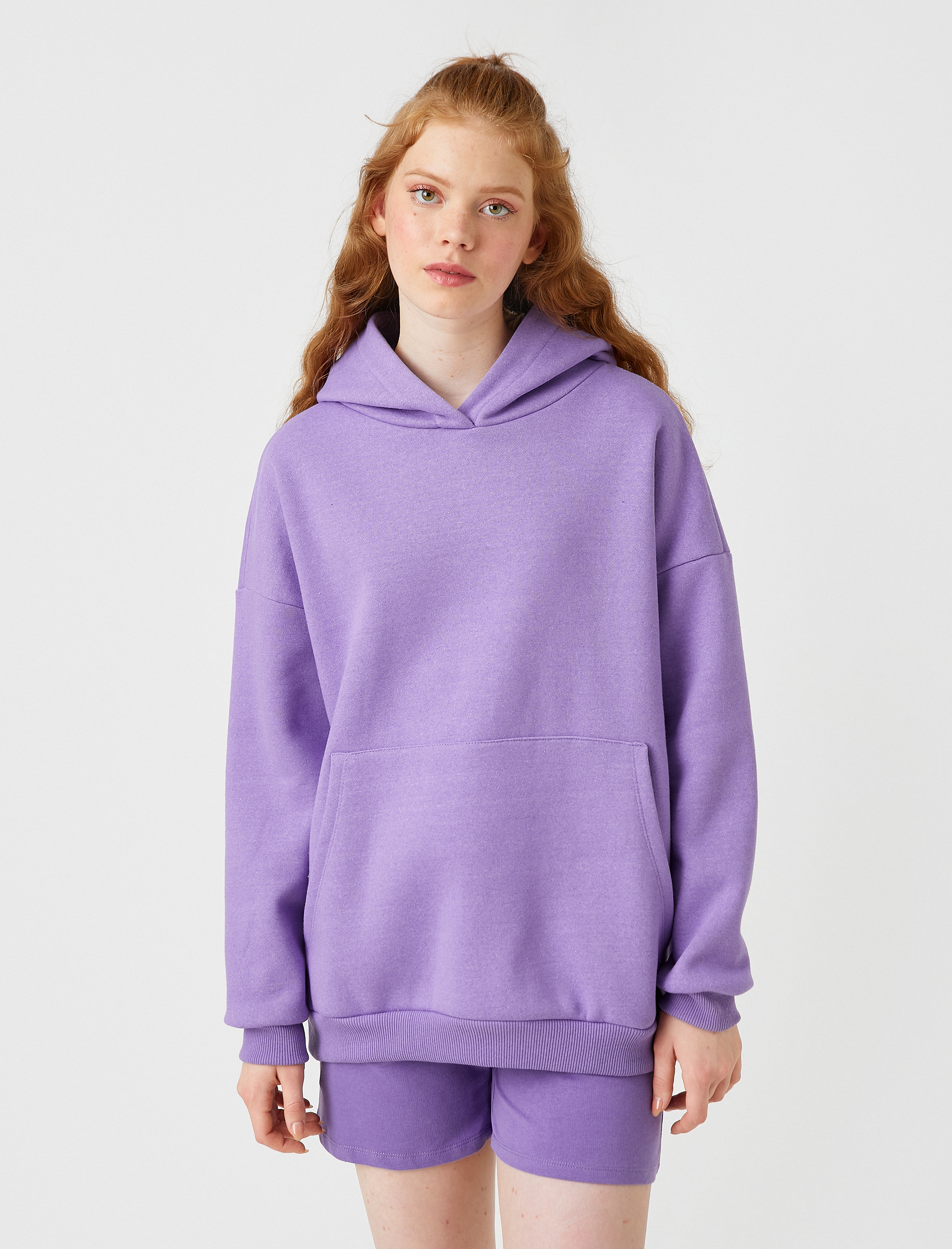   Spor Oversize Sweatshirt Şardonlu Sıcak Tutan 3 İplik