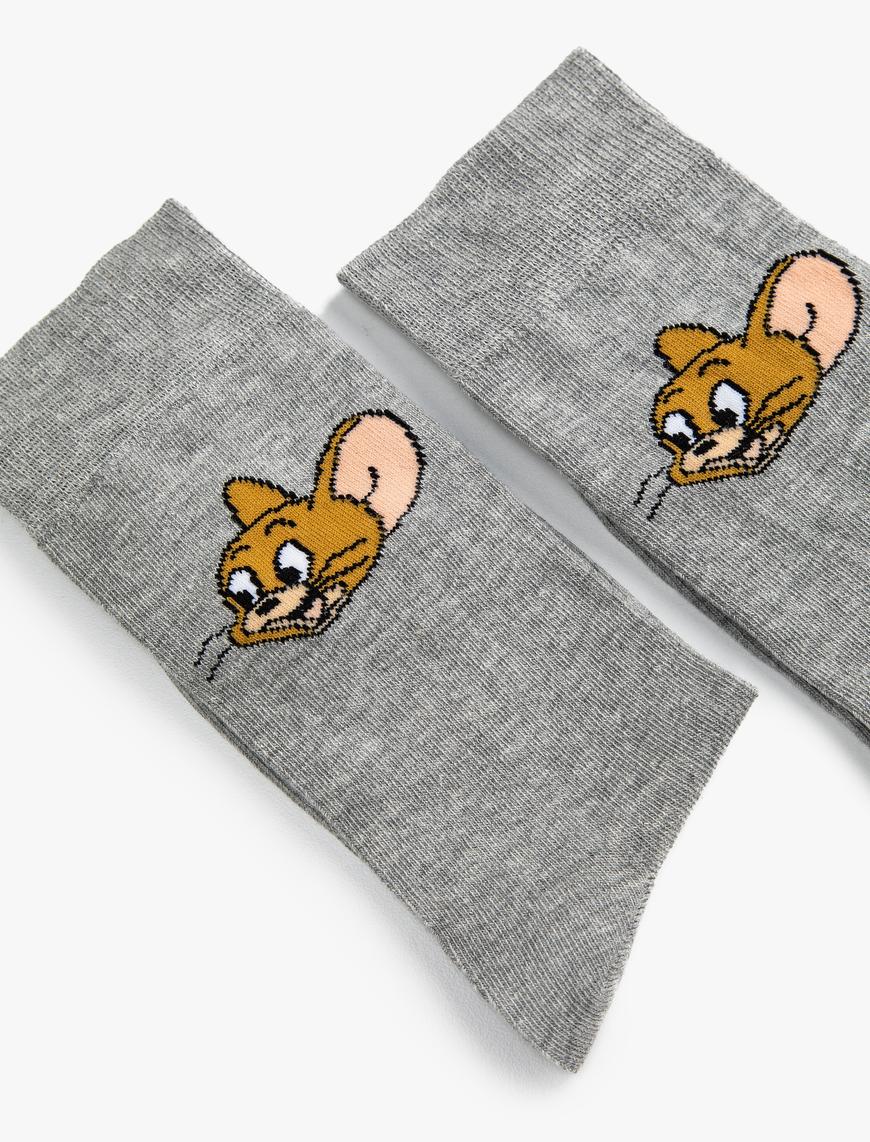  Erkek Tom and Jerry Soket Çorap Lisanslı Baskılı