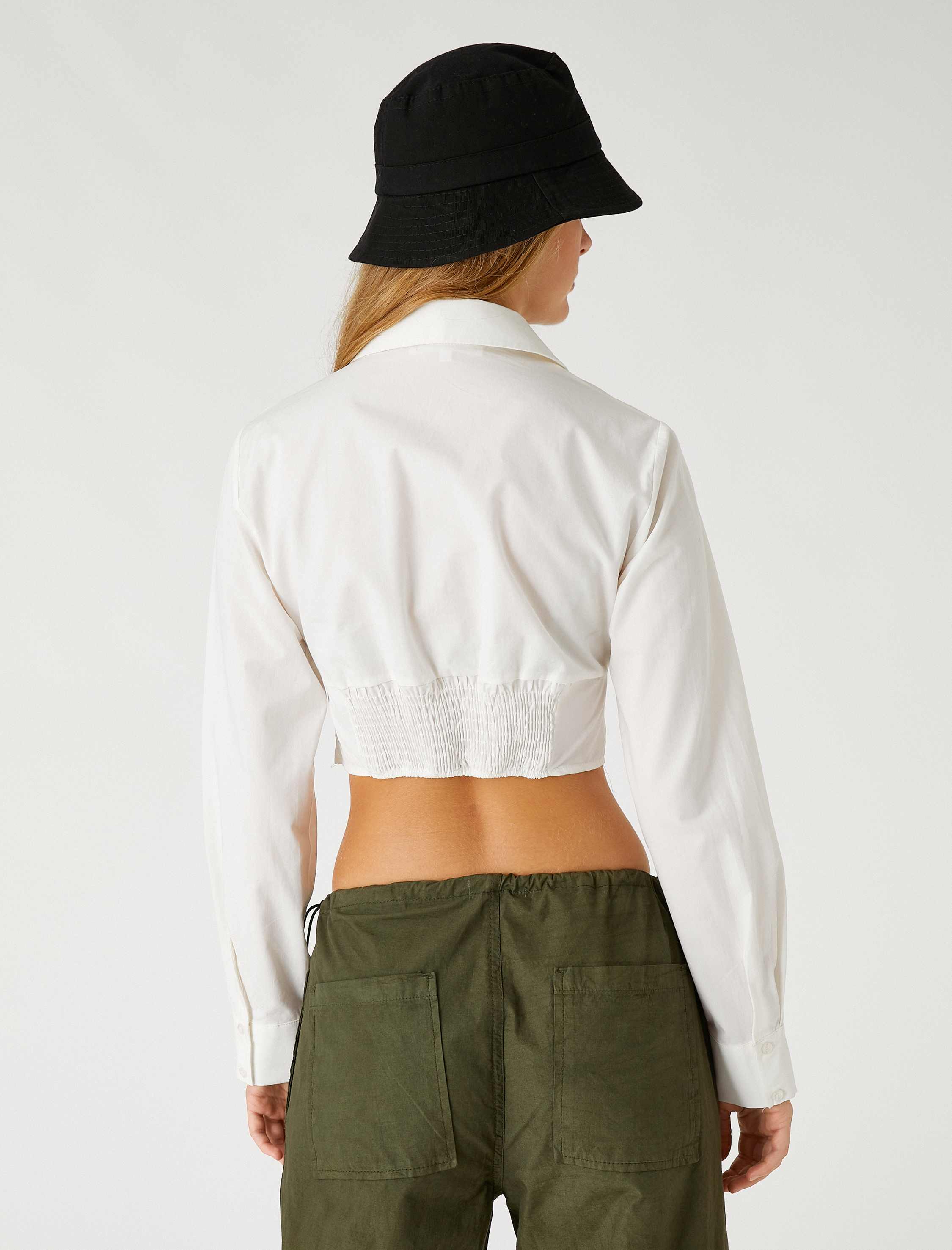   Crop Gömlek Beli Korsajlı