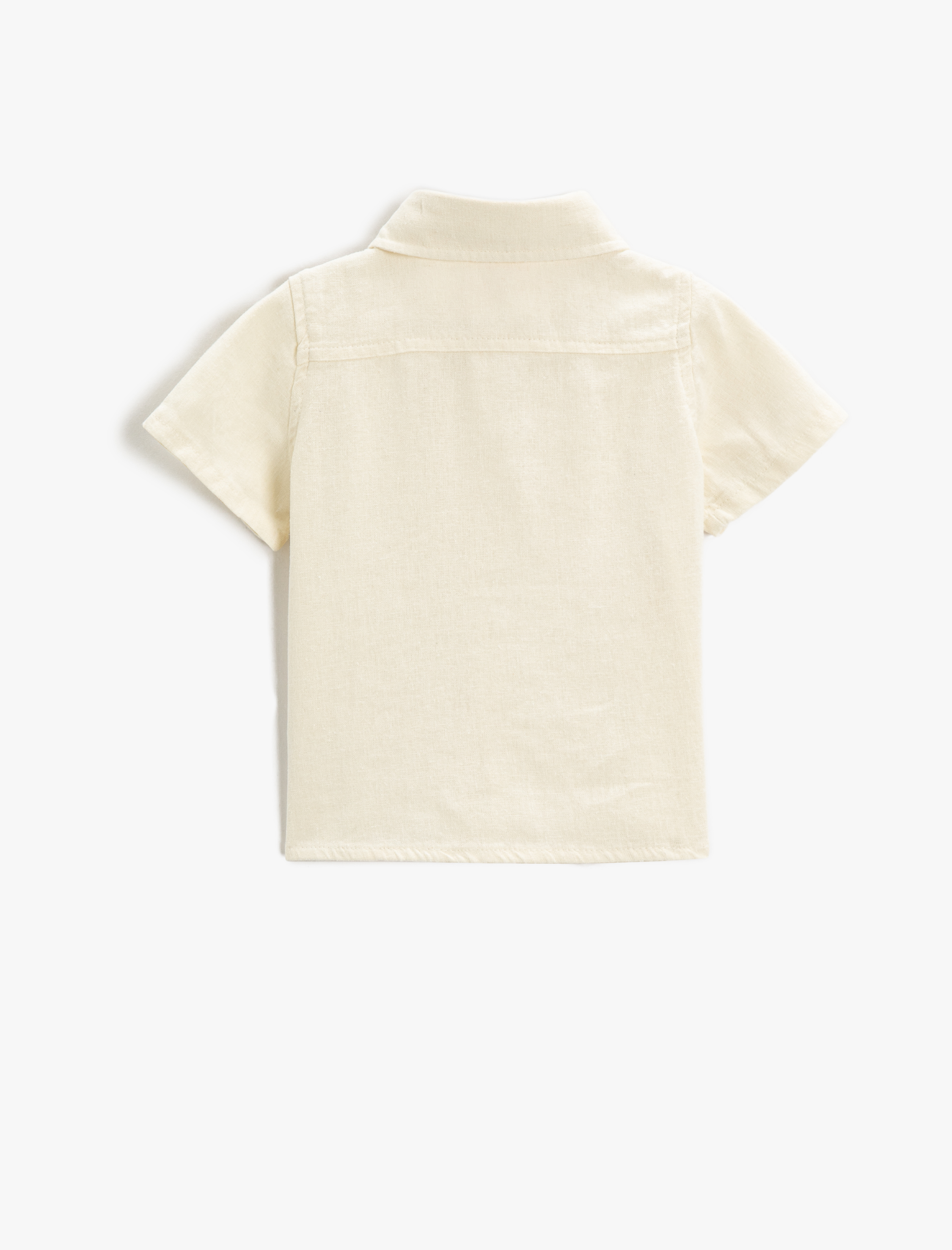 Erkek Bebek Keten Karışımlı Kısa Kollu Gömlek
