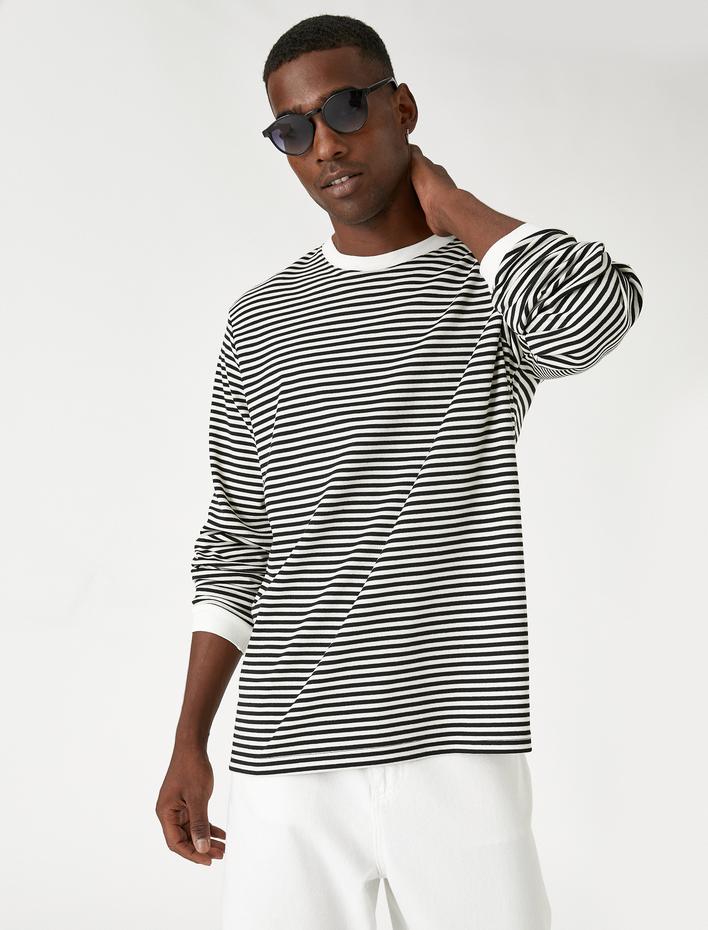  Uzun Kollu Tişört Bisiklet Yaka