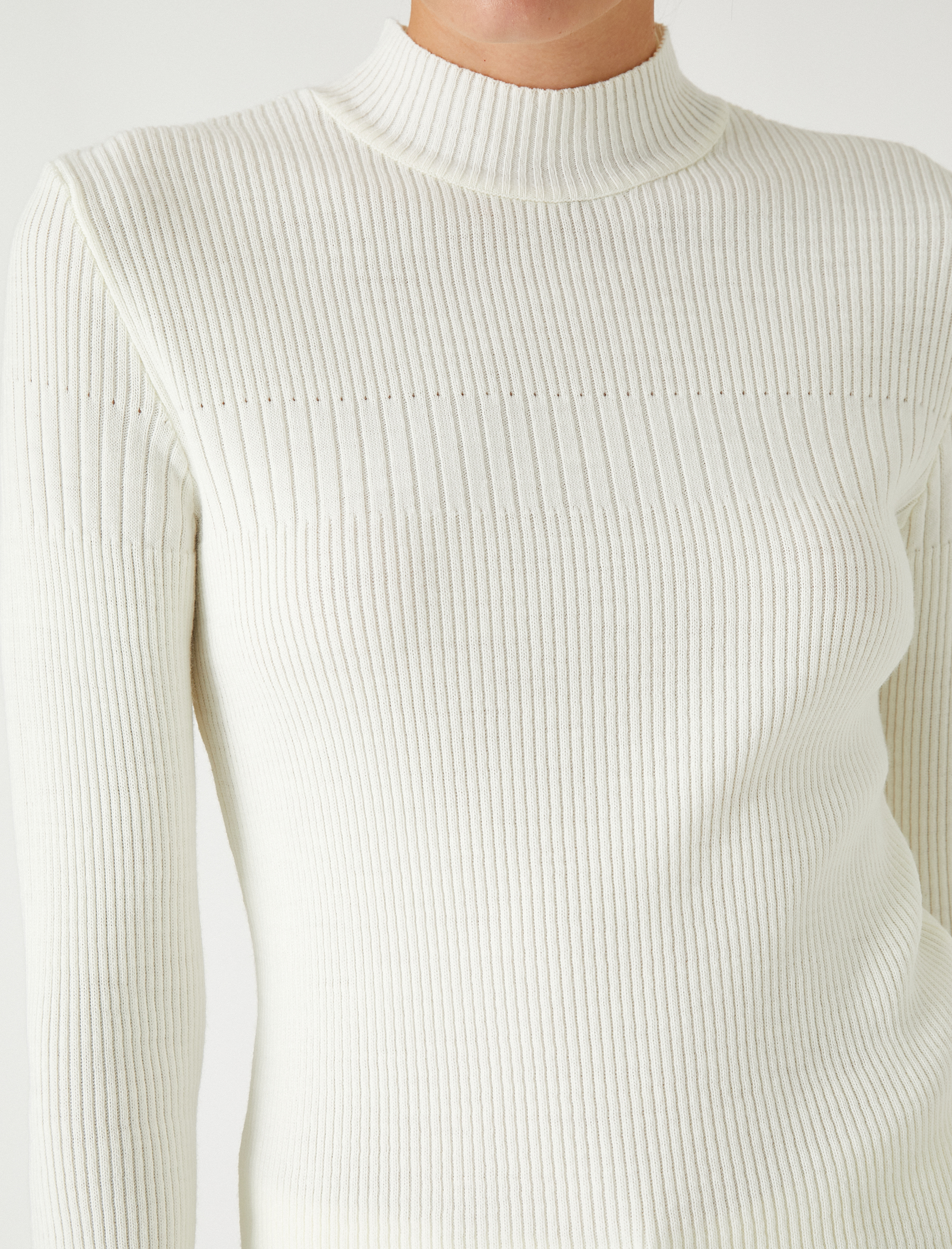   Boğazlı Triko Kazak Ribanalı Kaşmir Dokulu