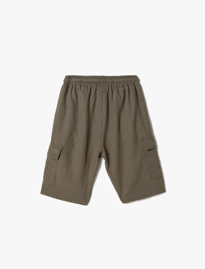 Erkek Çocuk Keten Karışımlı Kargo Şort