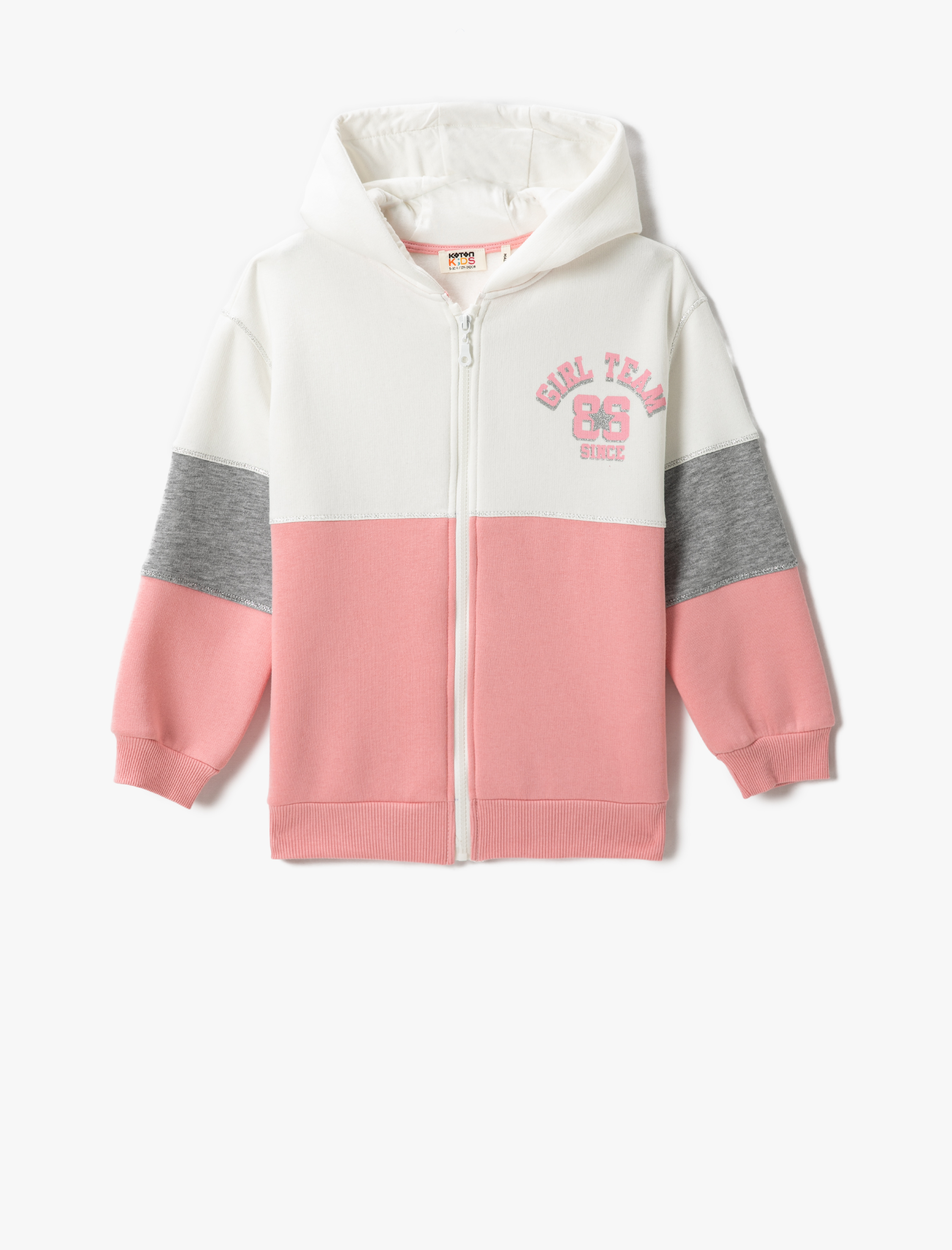  Kız Çocuk Fermuarlı Kapüşonlu Hırka