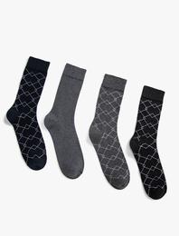 4'lü Desenli Çorap